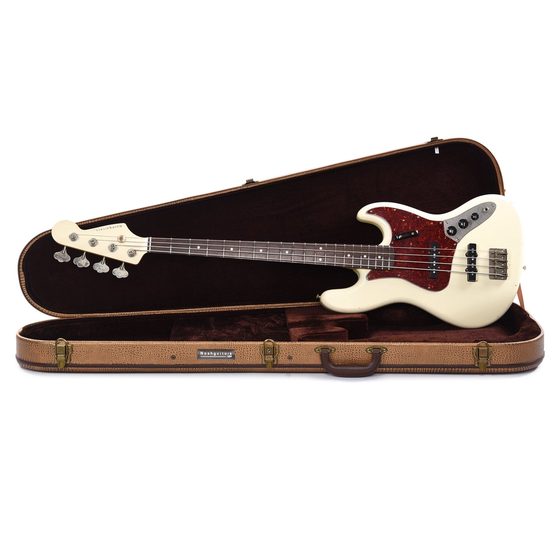 Nash JB-63 Olympic White Light Relic w/4-Ply Tortoise Pickguard, Matching Headstock, & Lollar Pickups Bass Guitars / 4-String