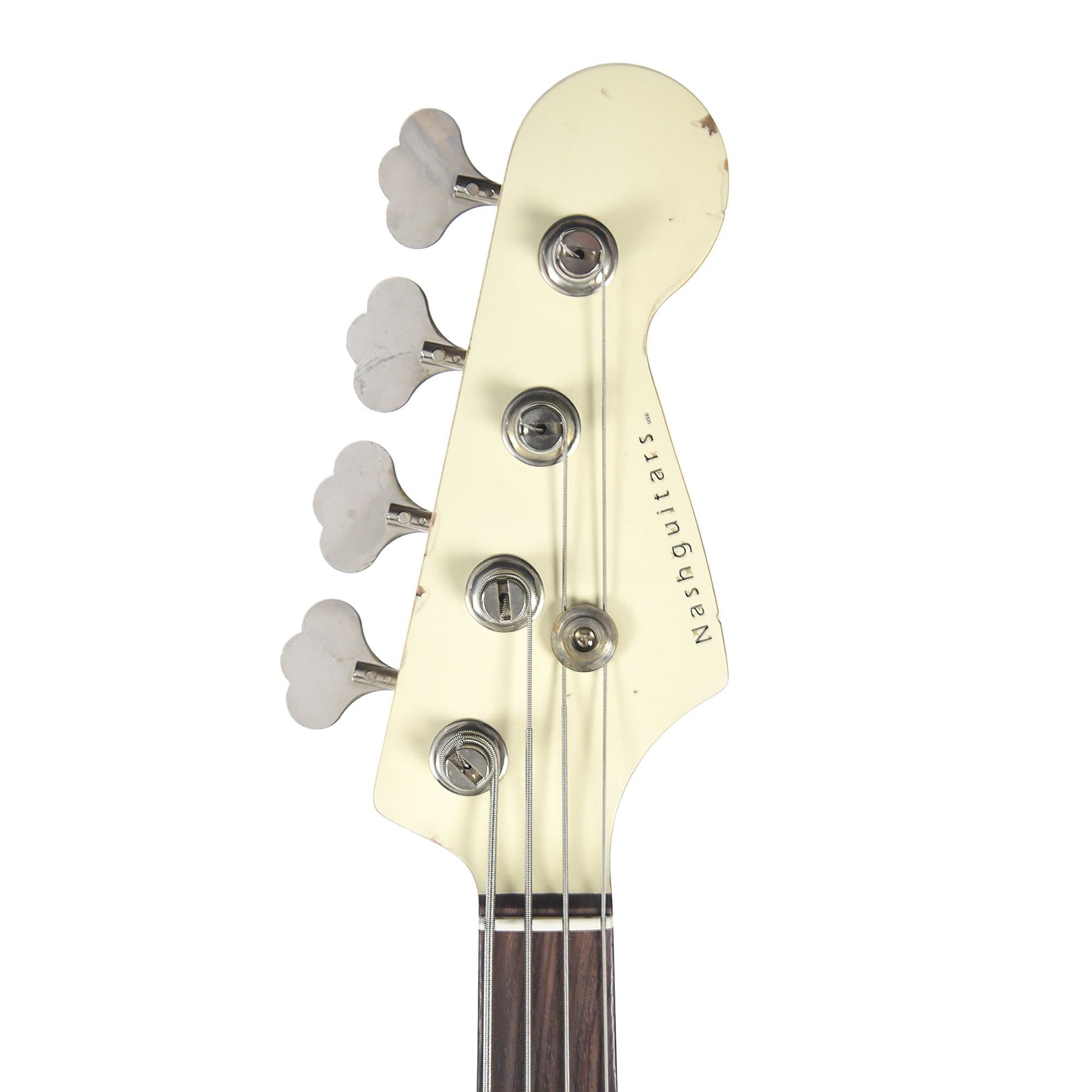 Nash JB-63 Olympic White Stack Knob Light Relic w/Matching Headstock, Tortoise Pickguard, & Lollar Pickups Bass Guitars / 4-String