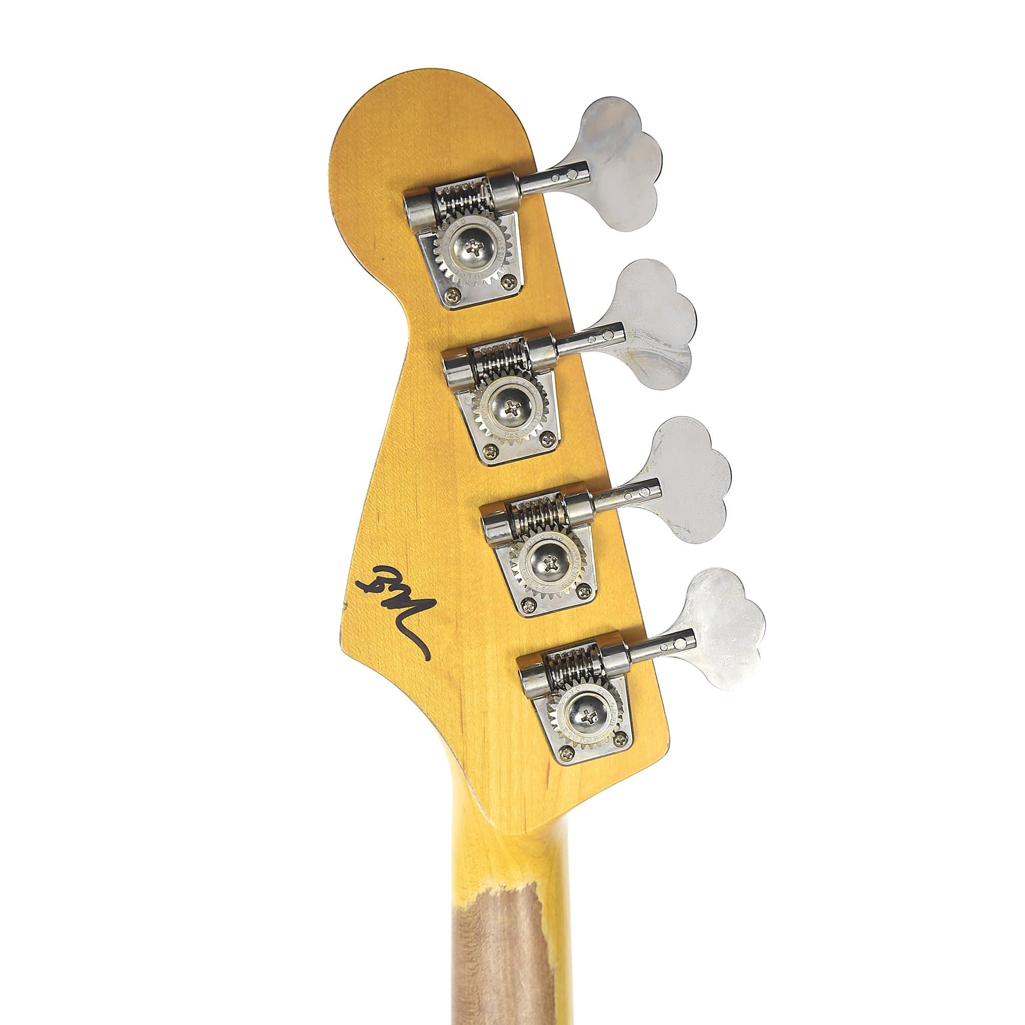 Nash JB-63 Olympic White Stack Knob Light Relic w/Matching Headstock, Tortoise Pickguard, & Lollar Pickups Bass Guitars / 4-String