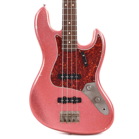 Nash JB-63 Pink Sparkle Light Relic w/4-Ply Tortoise Pickguard, Matching Headstock, Stack Knob, & Lollar Pickups Bass Guitars / 4-String