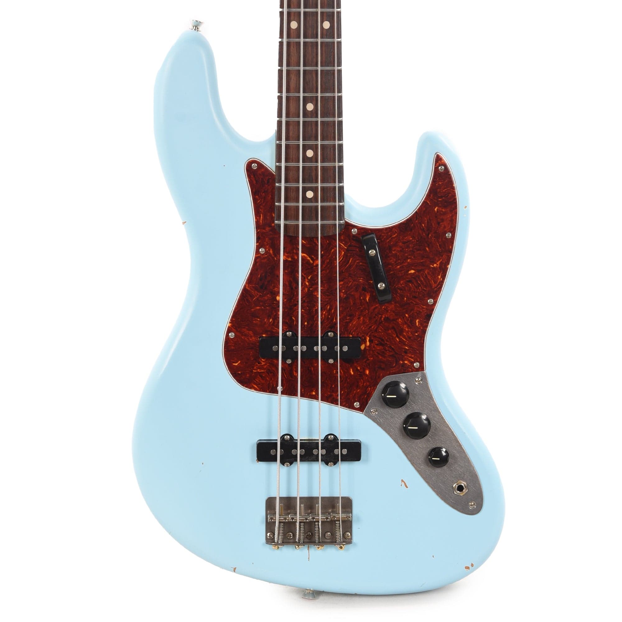 Nash JB-63 Sonic Blue Light Relic w/4-Ply Tortoise Pickguard, Matching Headstock & Lollar Pickups Bass Guitars / 4-String
