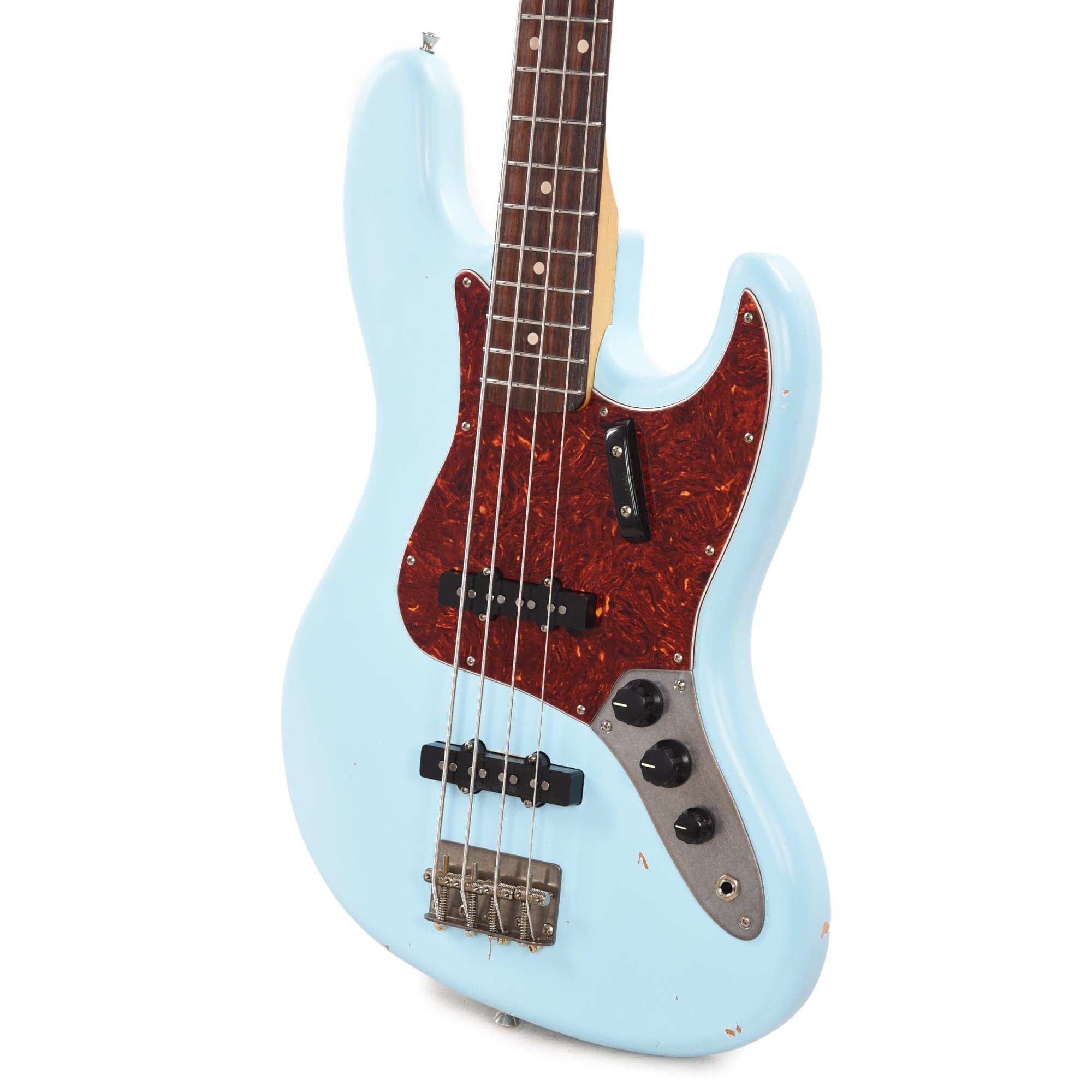 Nash JB-63 Sonic Blue Light Relic w/4-Ply Tortoise Pickguard, Matching Headstock & Lollar Pickups Bass Guitars / 4-String