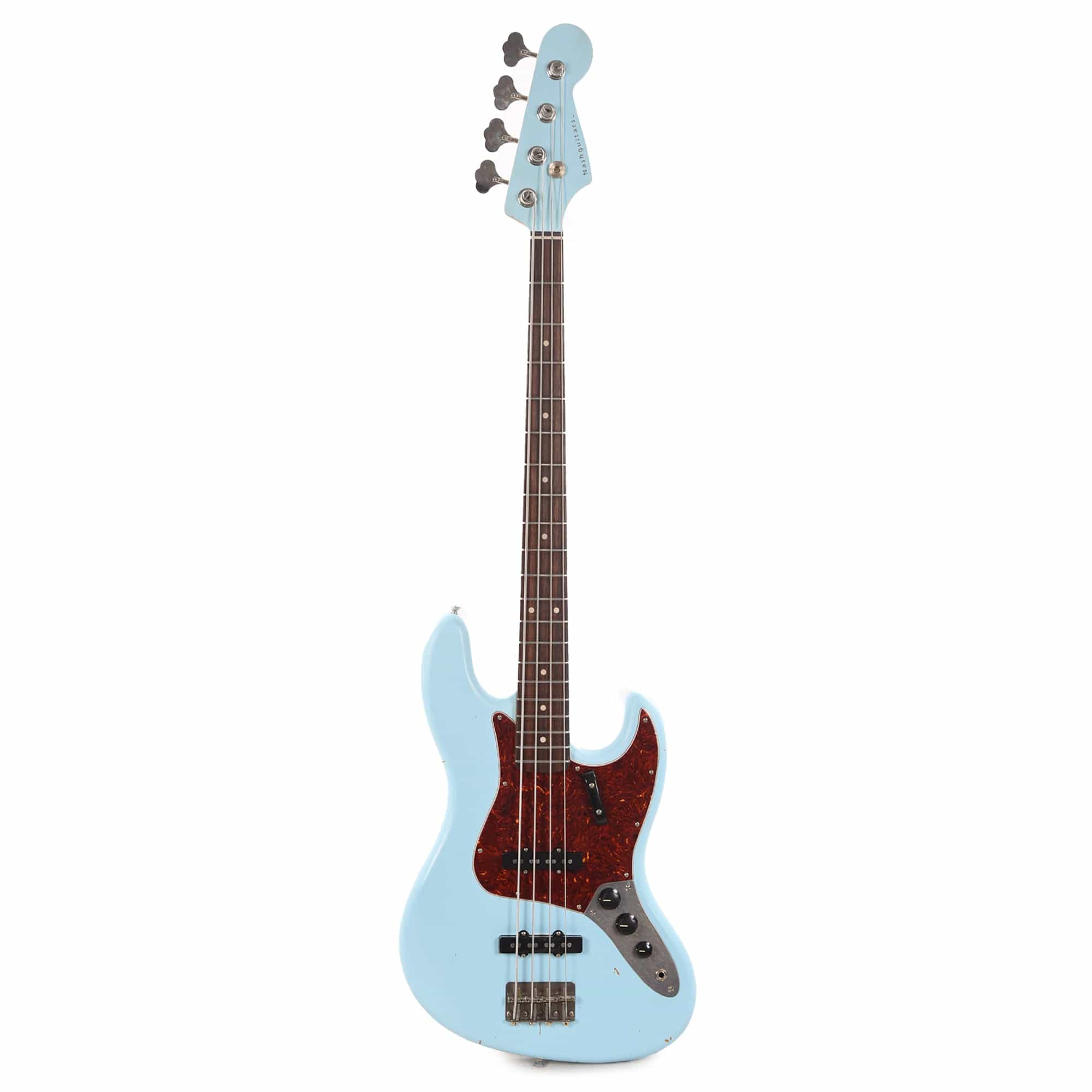 Nash JB-63 Sonic Blue Light Relic w/4-Ply Tortoise Pickguard, Matching Headstock & Lollar Pickups Bass Guitars / 4-String