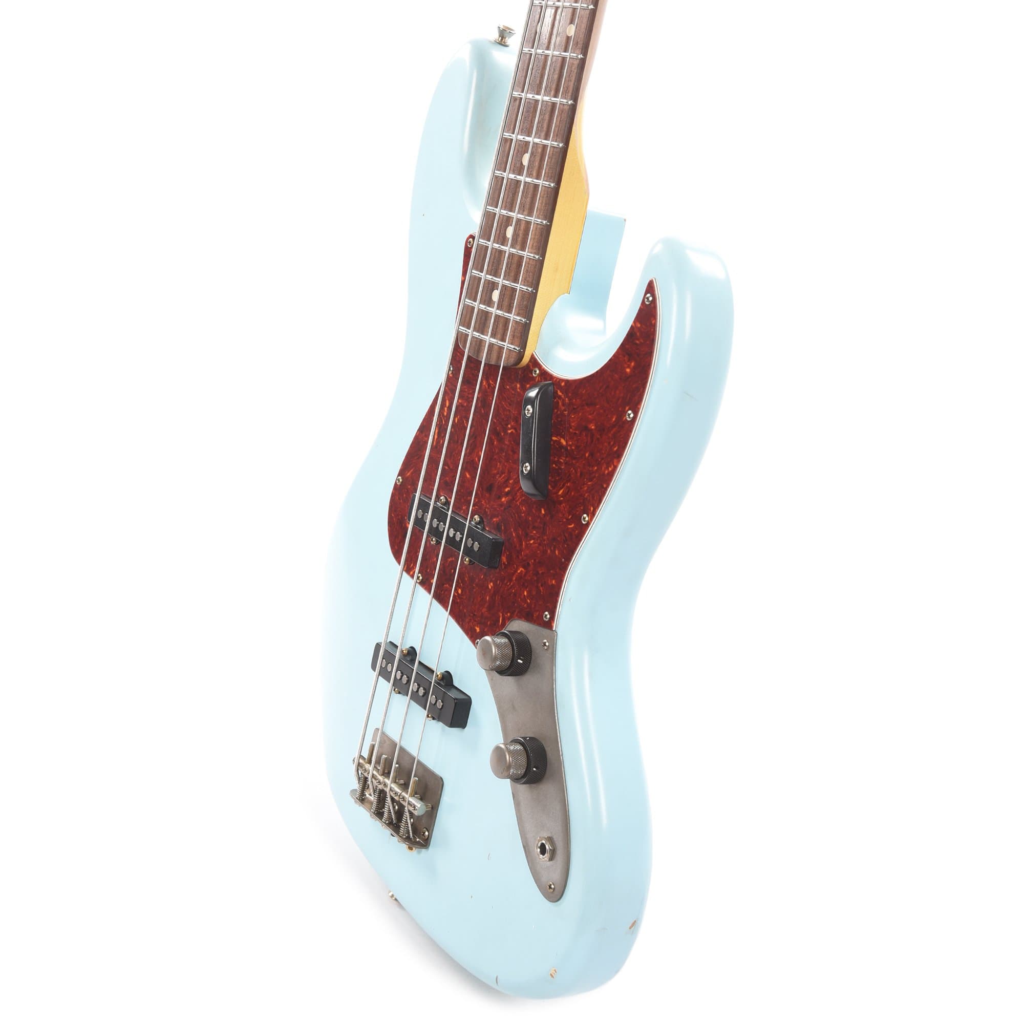 Nash JB-63 Sonic Blue Light Relic w/4-Ply Tortoise Pickguard, Matching Headstock, Stack Knob, & Lollar Pickups Bass Guitars / 4-String