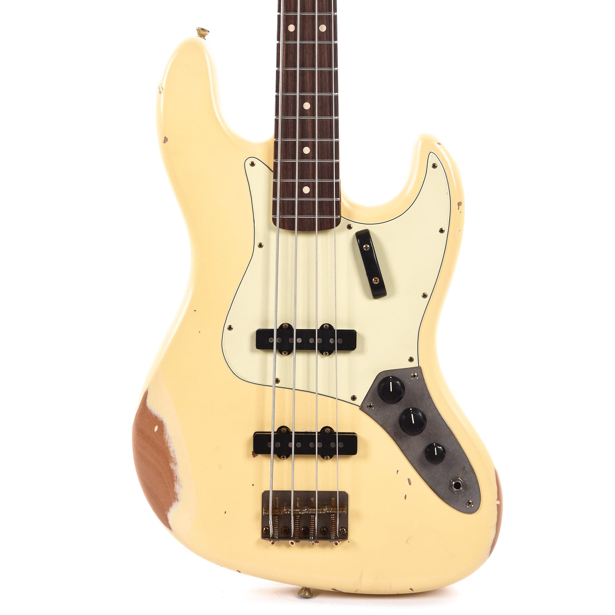 Nash JB-63 Vintage White Medium Relic w/3-Ply Mint Pickguard, & Lollar Pickups Bass Guitars / 4-String