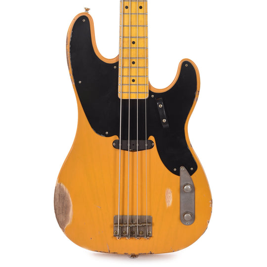 Nash PB-52 Butterscotch Blonde Medium Relic w/1-Ply Black Pickguard & Lollar Pickup Bass Guitars / 4-String