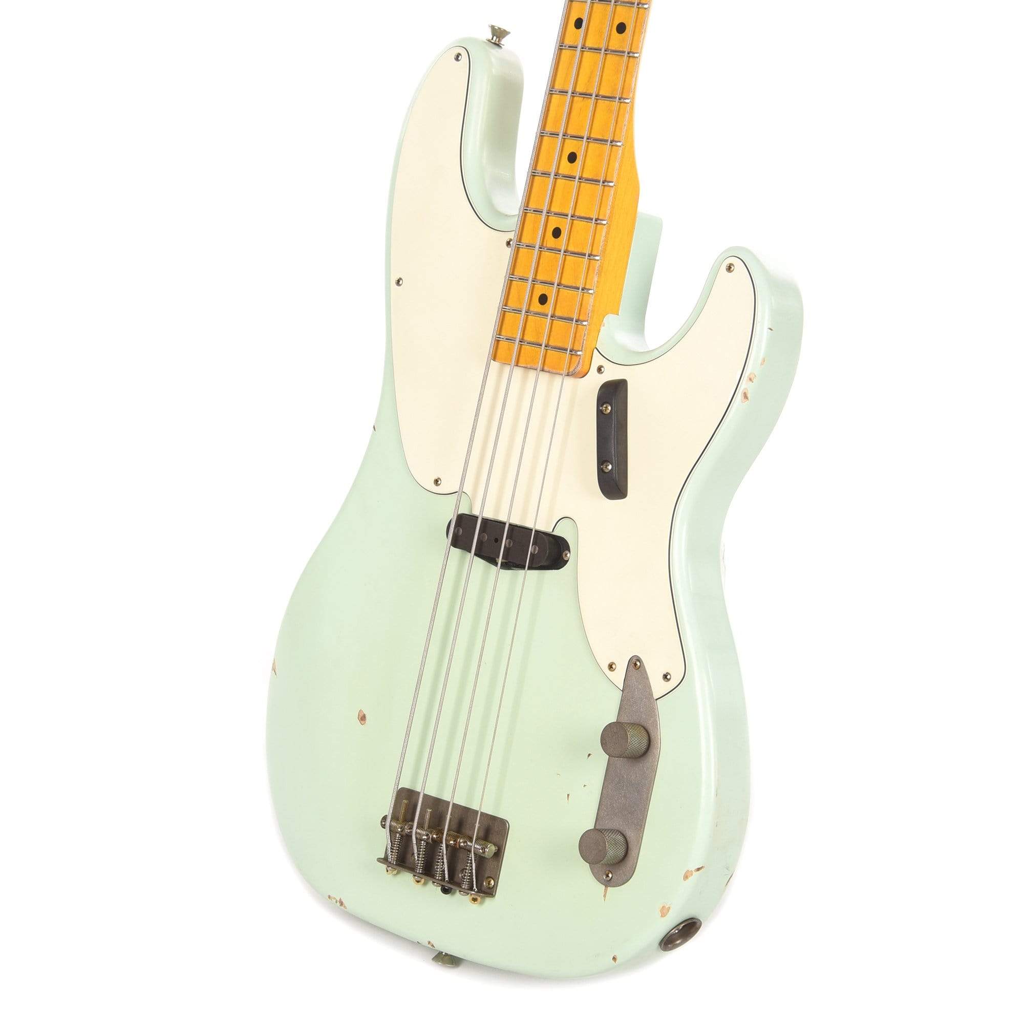 Nash PB-55 Ash Surf Green Light Relic w/3-Ply White Pickguard & Lollar Pickup Bass Guitars / 4-String
