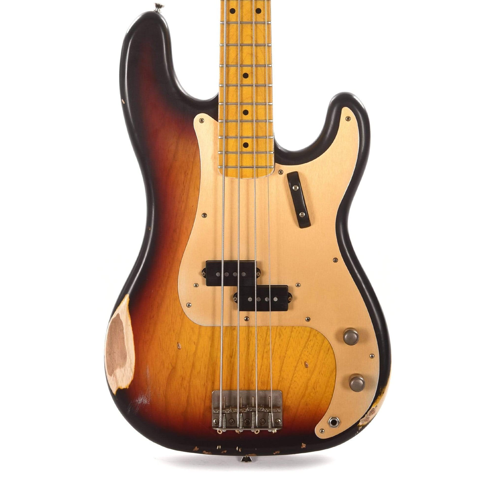 Nash PB-57 3-Tone Sunburst Medium Relic Ash w/Gold Anodized Pickguard & Lollar Pickups Bass Guitars / 4-String