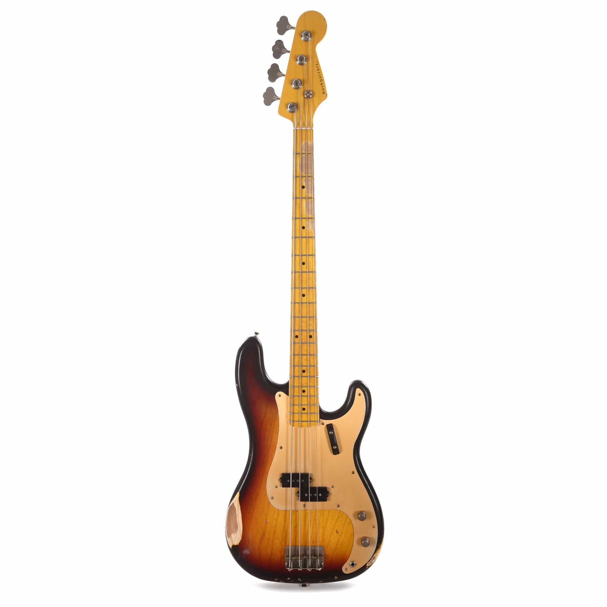 Nash PB-57 3-Tone Sunburst Medium Relic Ash w/Gold Anodized Pickguard & Lollar Pickups Bass Guitars / 4-String