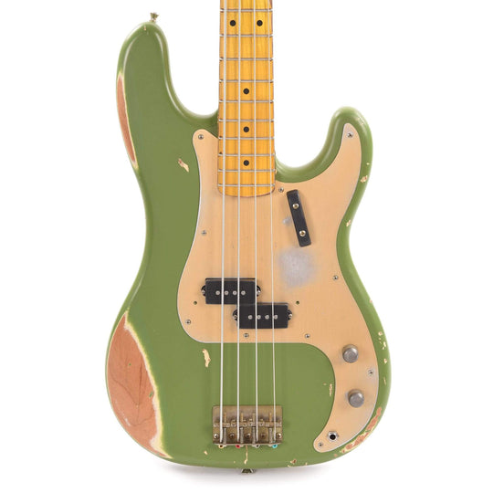 Nash PB-57 Army Green Heavy Relic w/Gold Anodized Pickguard & Lollar Pickups Bass Guitars / 4-String