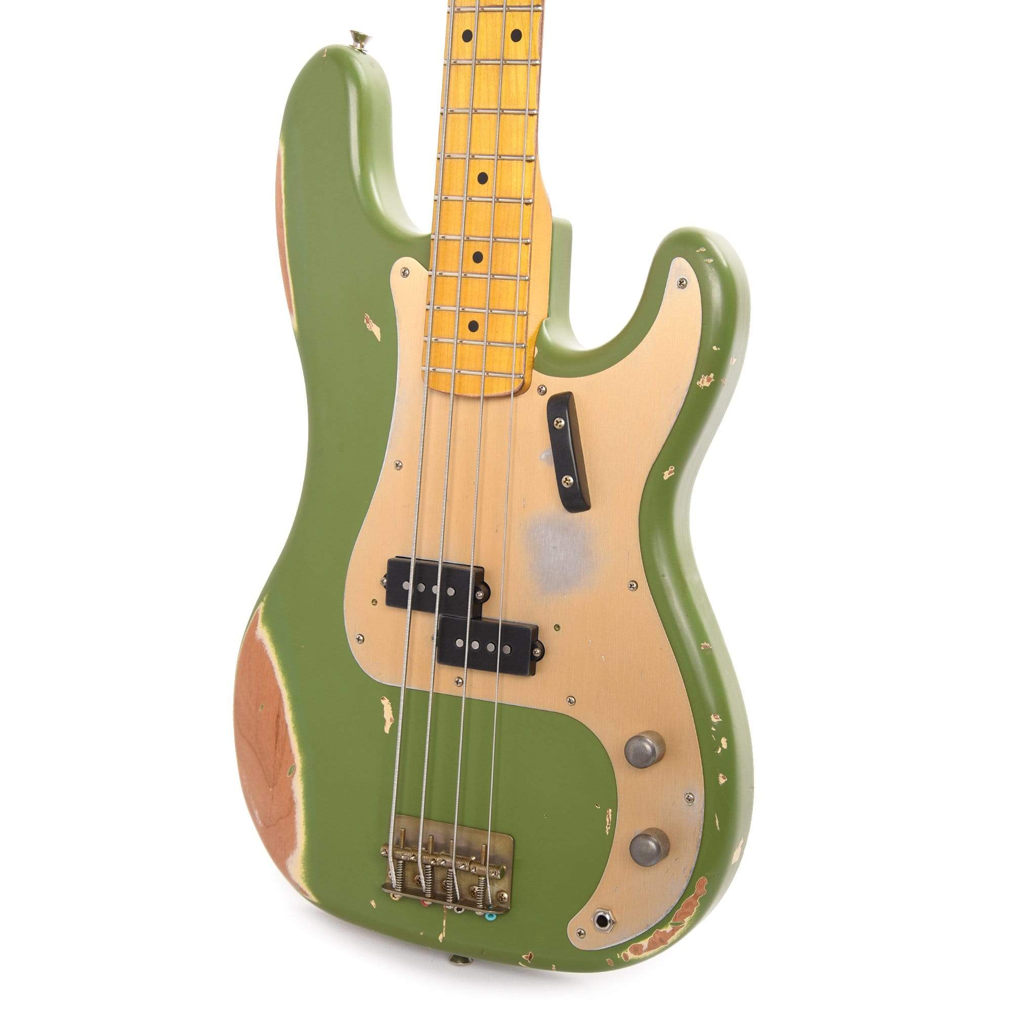 Nash PB-57 Army Green Heavy Relic w/Gold Anodized Pickguard & Lollar Pickups Bass Guitars / 4-String