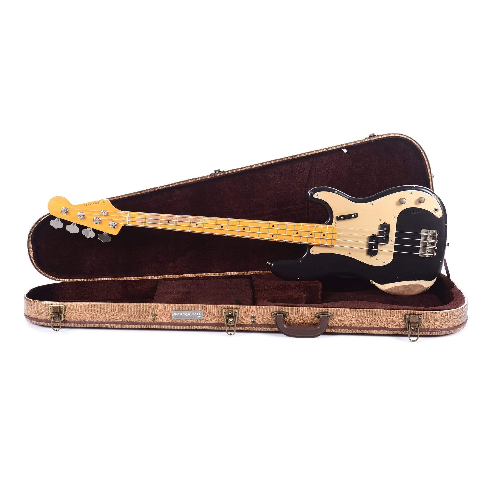 Nash PB-57 Black Medium Relic w/Gold Anodized Pickguard & Lollar Pickups Bass Guitars / 4-String