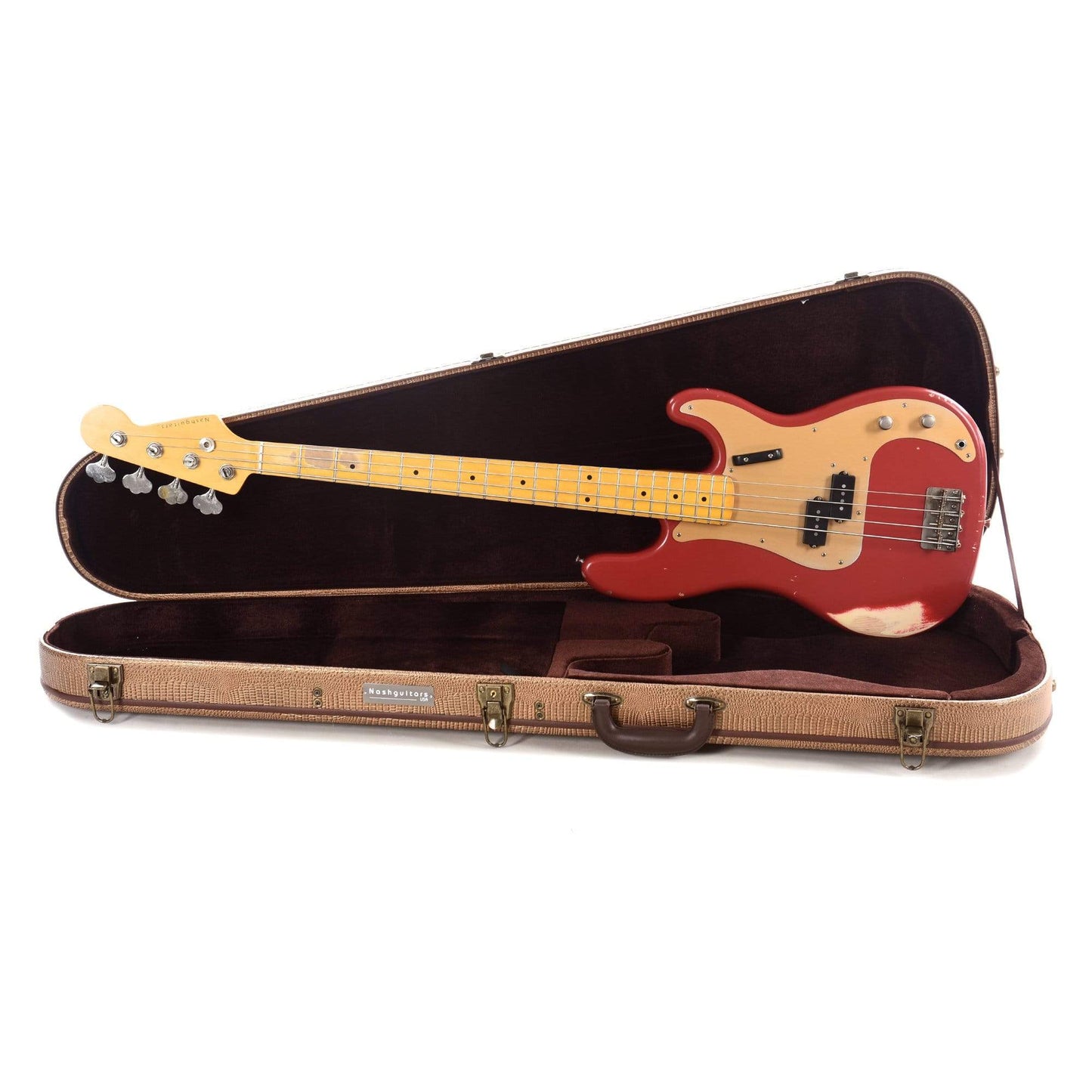 Nash PB-57 Dakota Red Medium Relic w/Gold Anodized Pickguard & Lollar Pickups Bass Guitars / 4-String