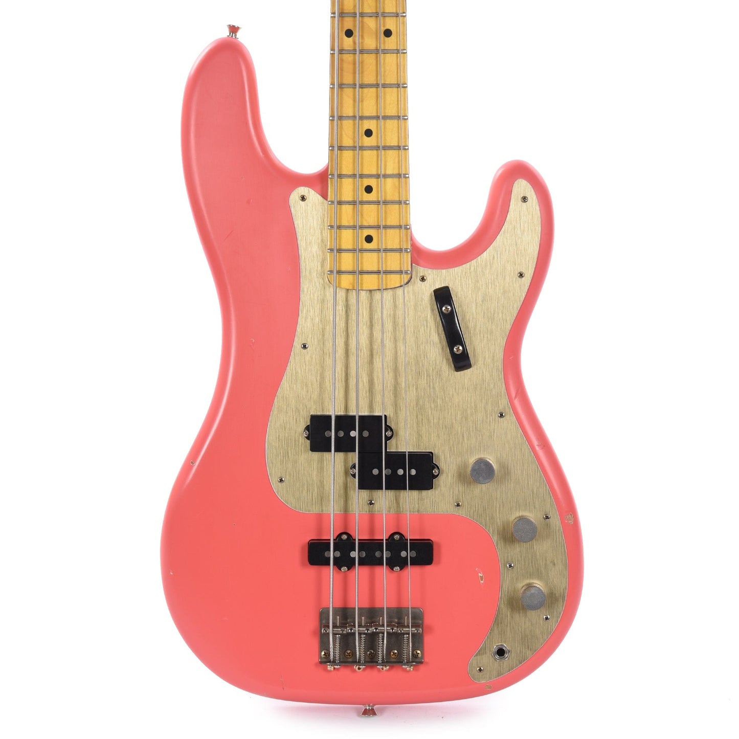 Nash PB-57 Fiesta Red Light Relic w/Gold Anodized Pickguard & Lollar Pickups Bass Guitars / 4-String