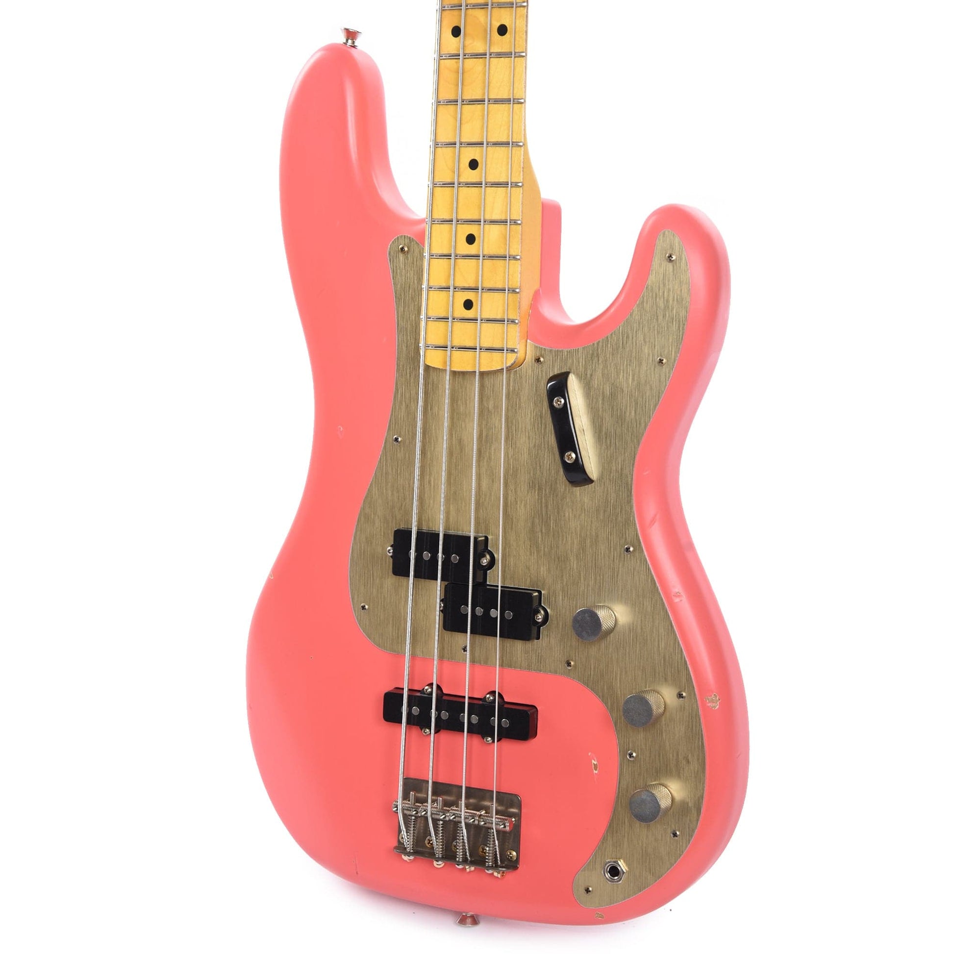 Nash PB-57 Fiesta Red Light Relic w/Gold Anodized Pickguard & Lollar Pickups Bass Guitars / 4-String