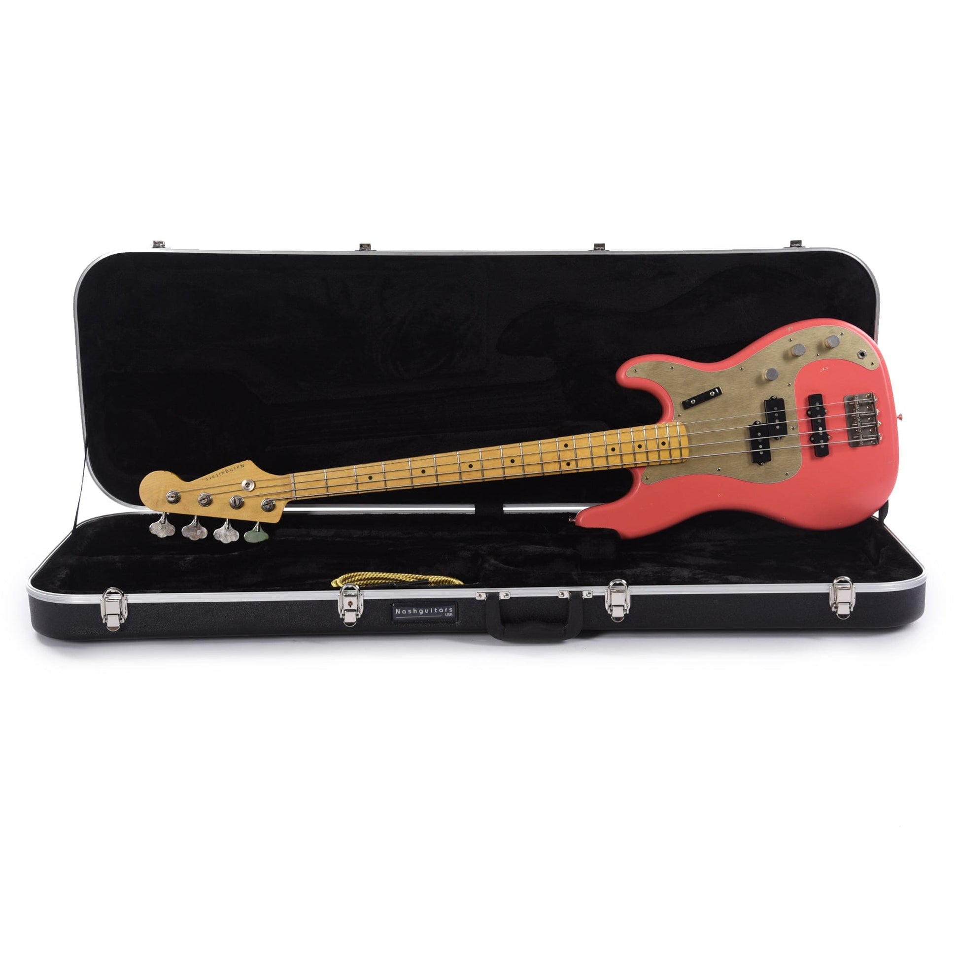 Nash PB-57 Fiesta Red Light Relic w/Gold Anodized Pickguard & Lollar Pickups Bass Guitars / 4-String