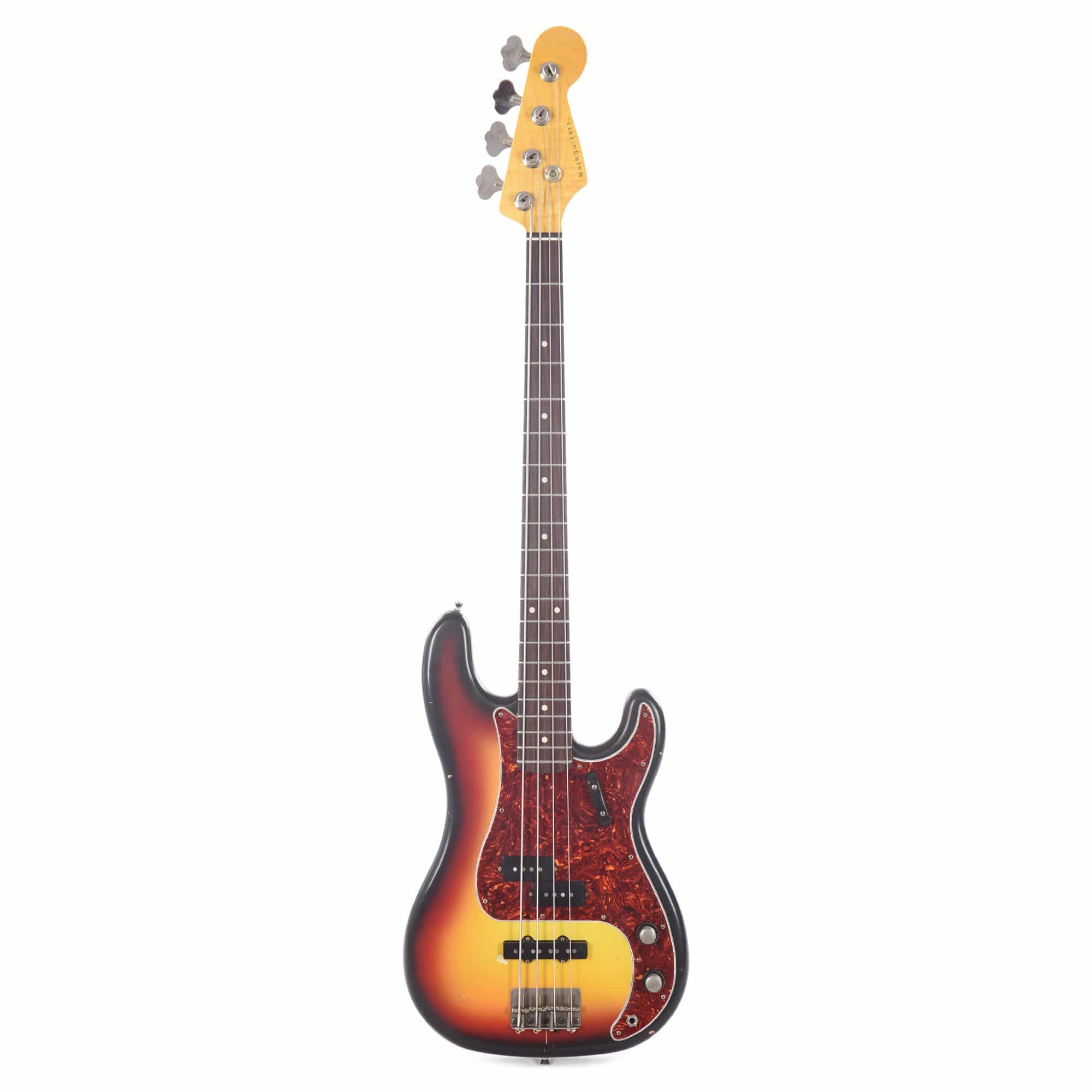 Nash PB-63 Ash 3-Tone Sunburst Light Relic w/4-Ply Tortoise Pickguard, Stack Knob, & Lollar Pickups Bass Guitars / 4-String