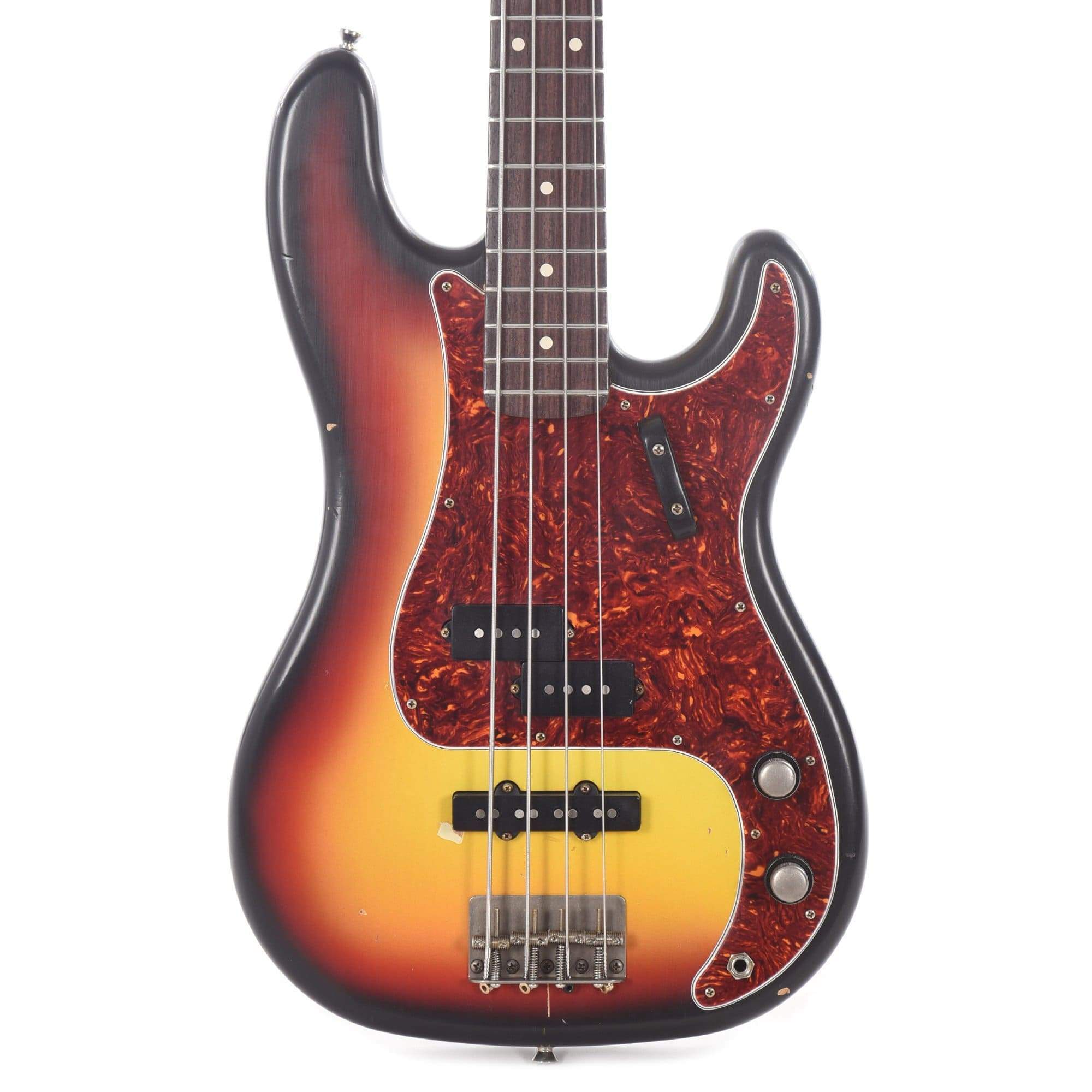 Nash PB-63 Ash 3-Tone Sunburst Light Relic w/4-Ply Tortoise Pickguard, Stack Knob, & Lollar Pickups Bass Guitars / 4-String