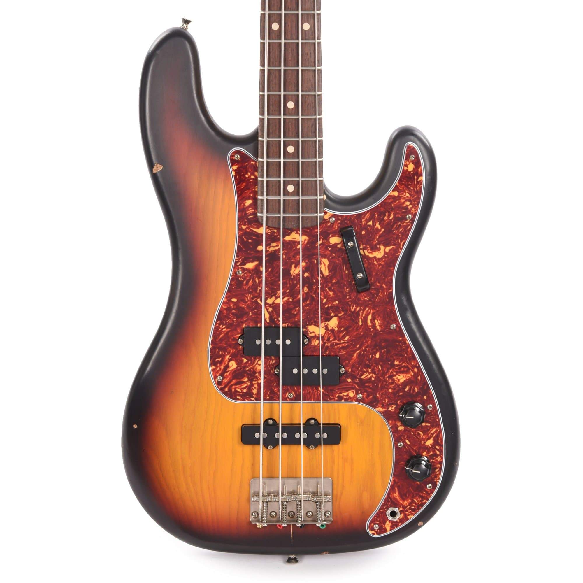 Nash PB-63 Ash 3-Tone Sunburst Light Relic w/4-Ply Tortoise Pickguard, Stack Knob, & Lollar Pickups Bass Guitars / 4-String