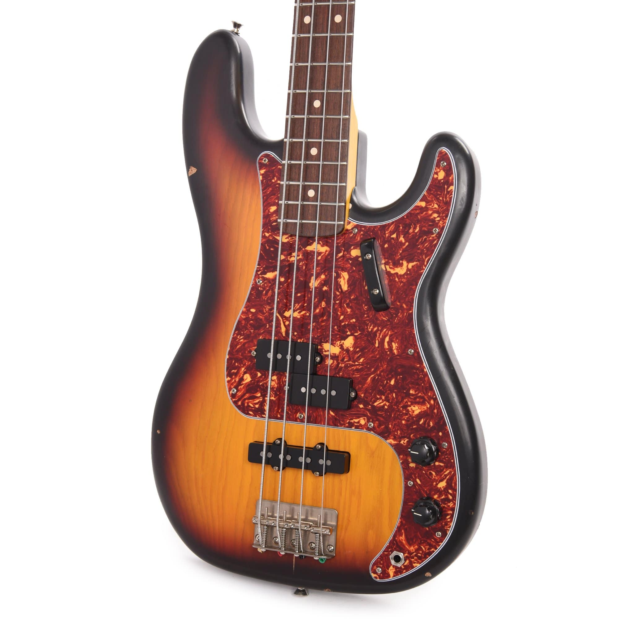 Nash PB-63 Ash 3-Tone Sunburst Light Relic w/4-Ply Tortoise Pickguard, Stack Knob, & Lollar Pickups Bass Guitars / 4-String