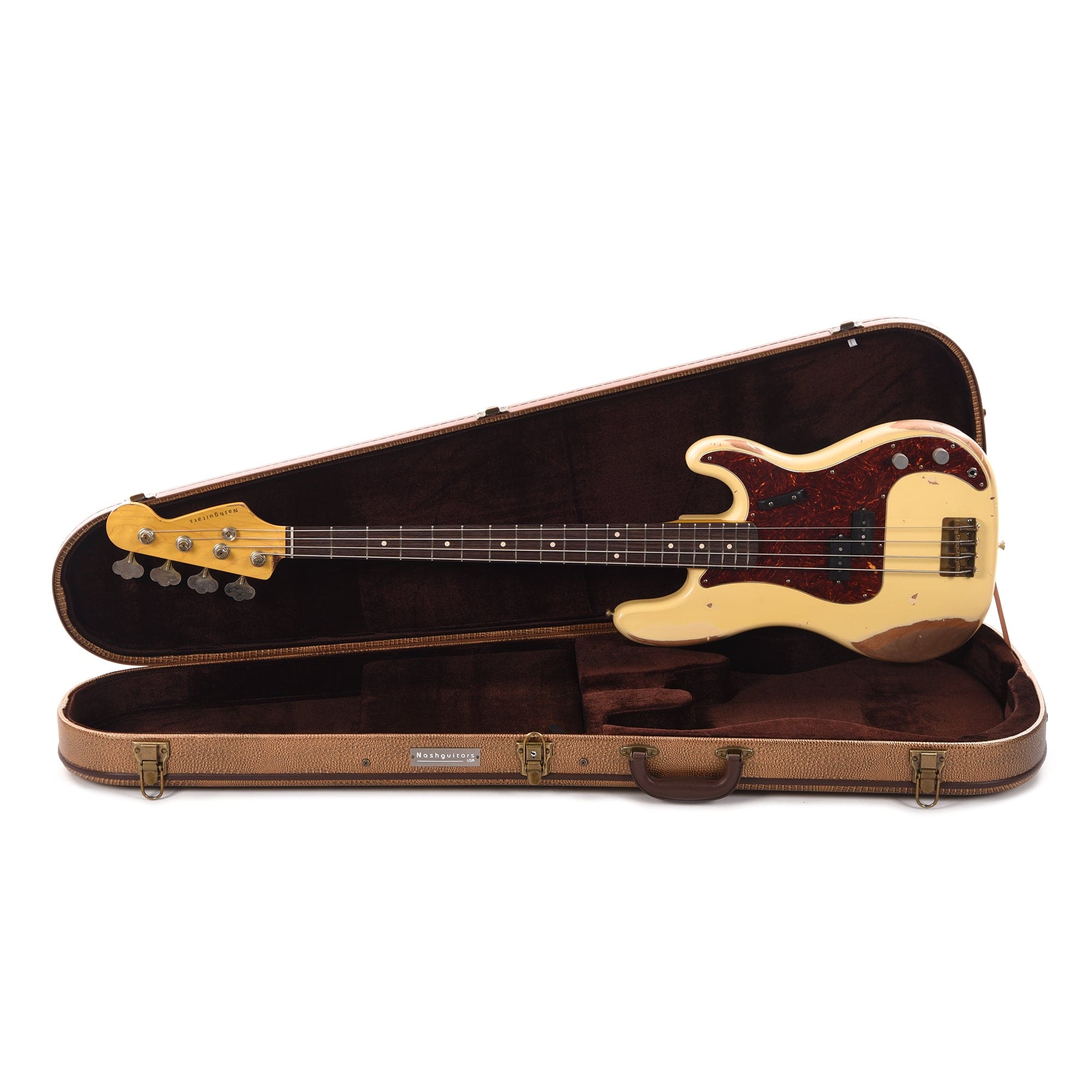 Nash PB-63 Vintage White Heavy Relic w/4-Ply Tortoise Pickguard & Lollar Pickups Bass Guitars / 4-String