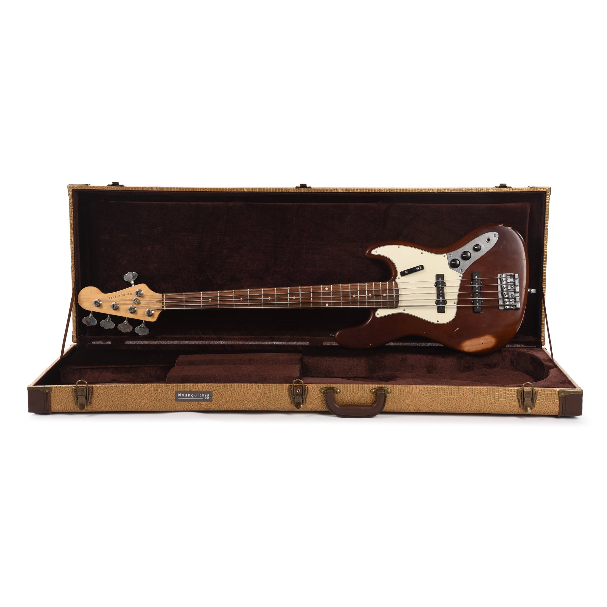 Nash JB-5 Mocha Medium Relic w/3-Ply White Pickguard & Lollar Pickups Bass Guitars / 5-String or More