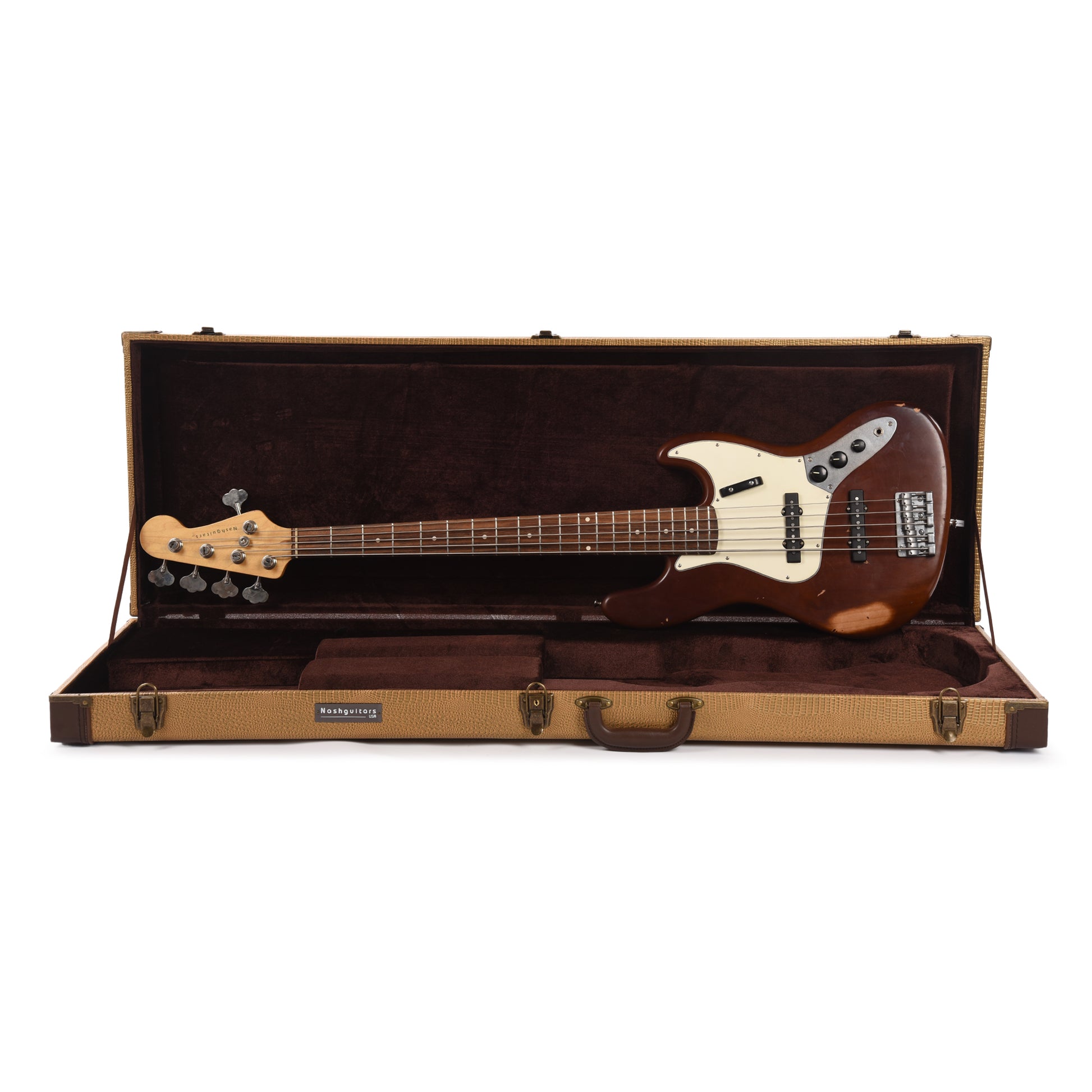 Nash JB-5 Mocha Medium Relic w/3-Ply White Pickguard & Lollar Pickups Bass Guitars / 5-String or More