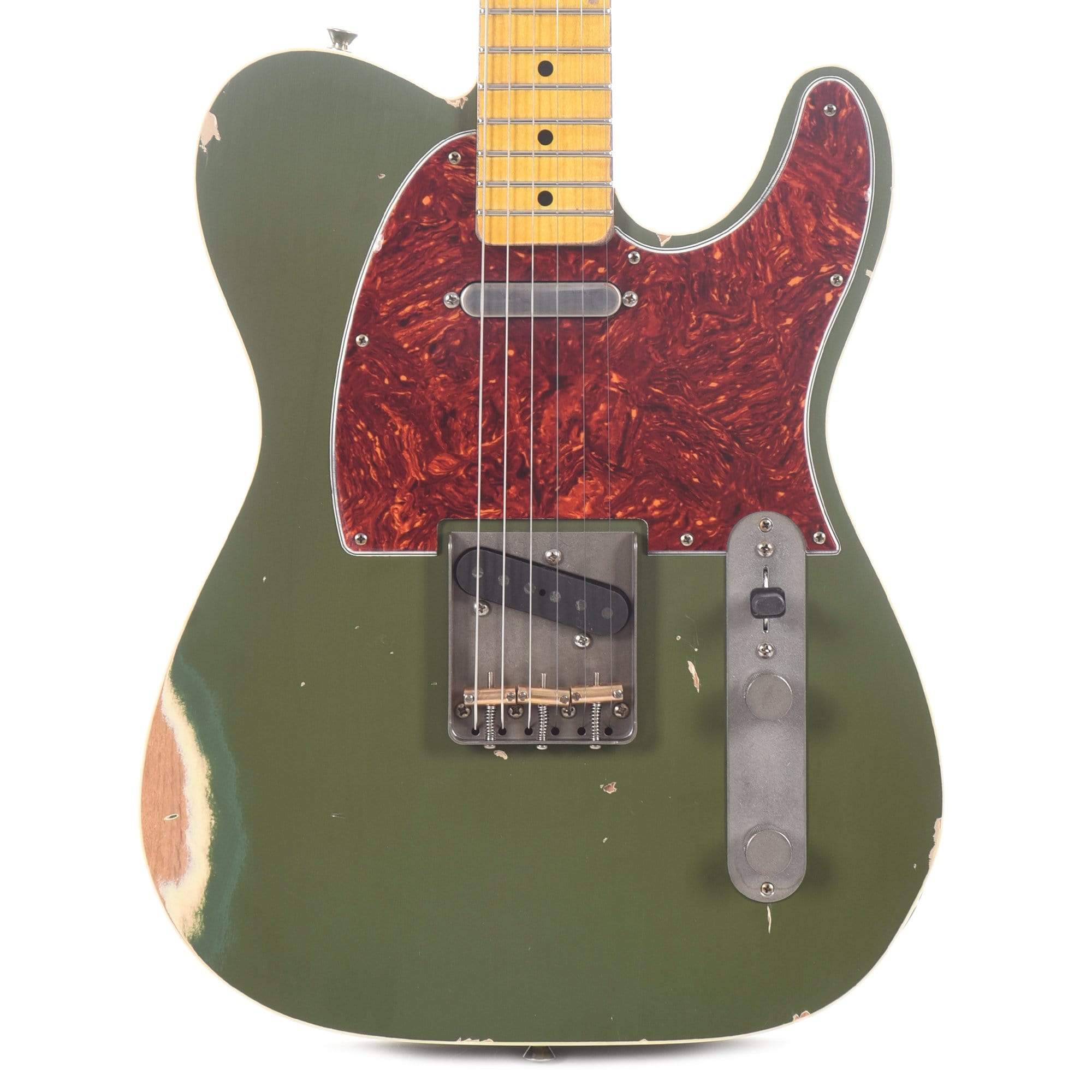 Nash T-63 Ash Army Green Medium Reilc Relic Double Bound w/4-Ply Tortoise Pickguard, & Lollar Pickups Electric Guitars / Semi-Hollow