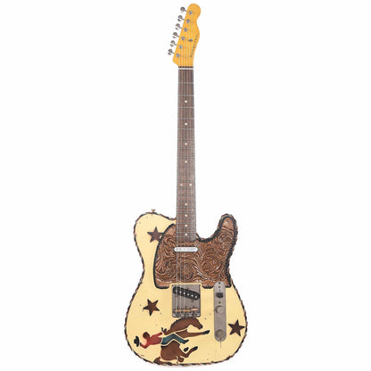 Nash Collector's Series #1 T "Cowboy" Vintage White w/Braided Leather Binding & Leather Pickguard Electric Guitars / Solid Body