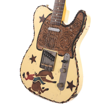 Nash Collector's Series #1 T "Cowboy" Vintage White w/Braided Leather Binding & Leather Pickguard Electric Guitars / Solid Body