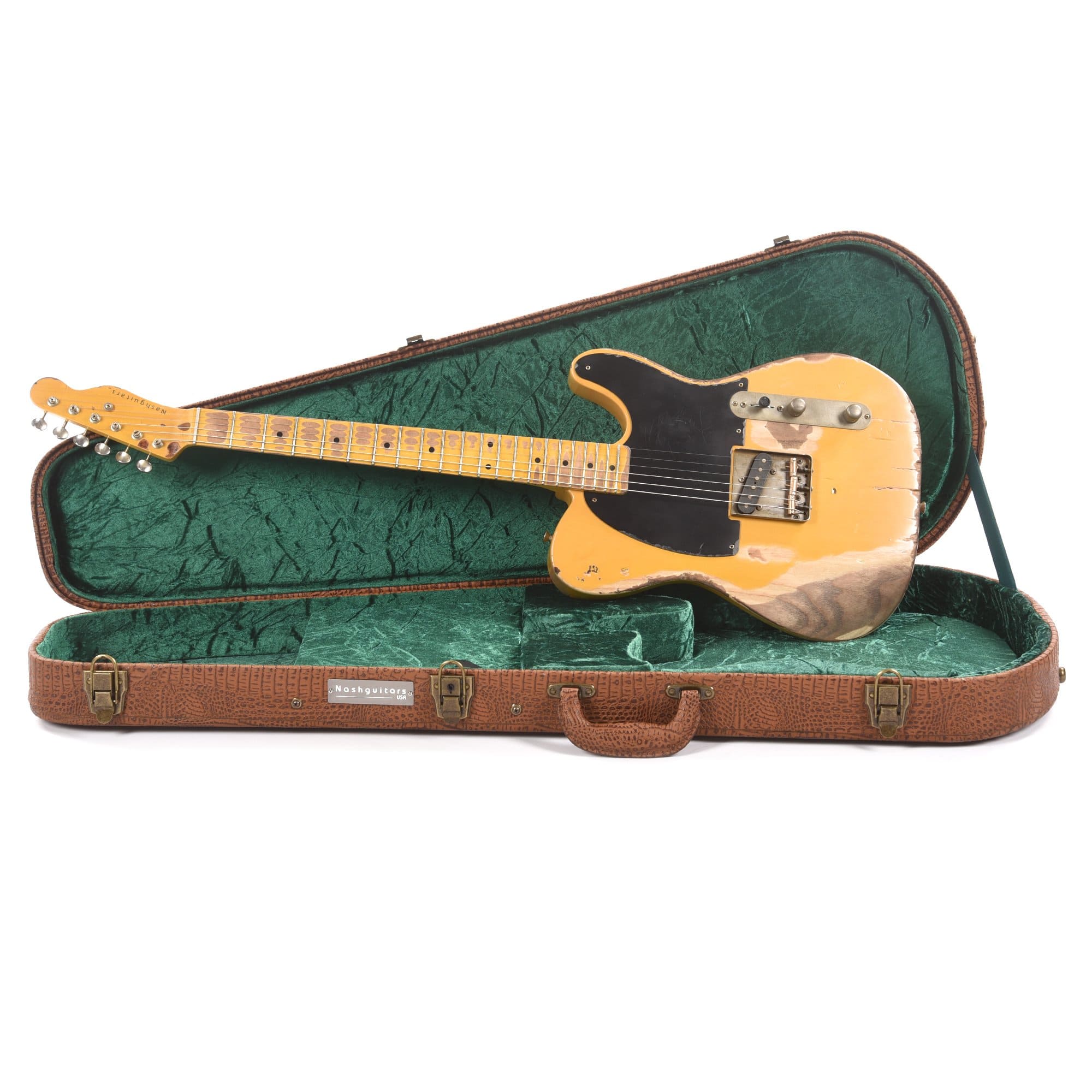 Nash E-52 Butterscotch Blonde Extra Heavy Relic Contoured Body w/1-Ply Black Pickguard & Duncan Stacked HB Electric Guitars / Solid Body