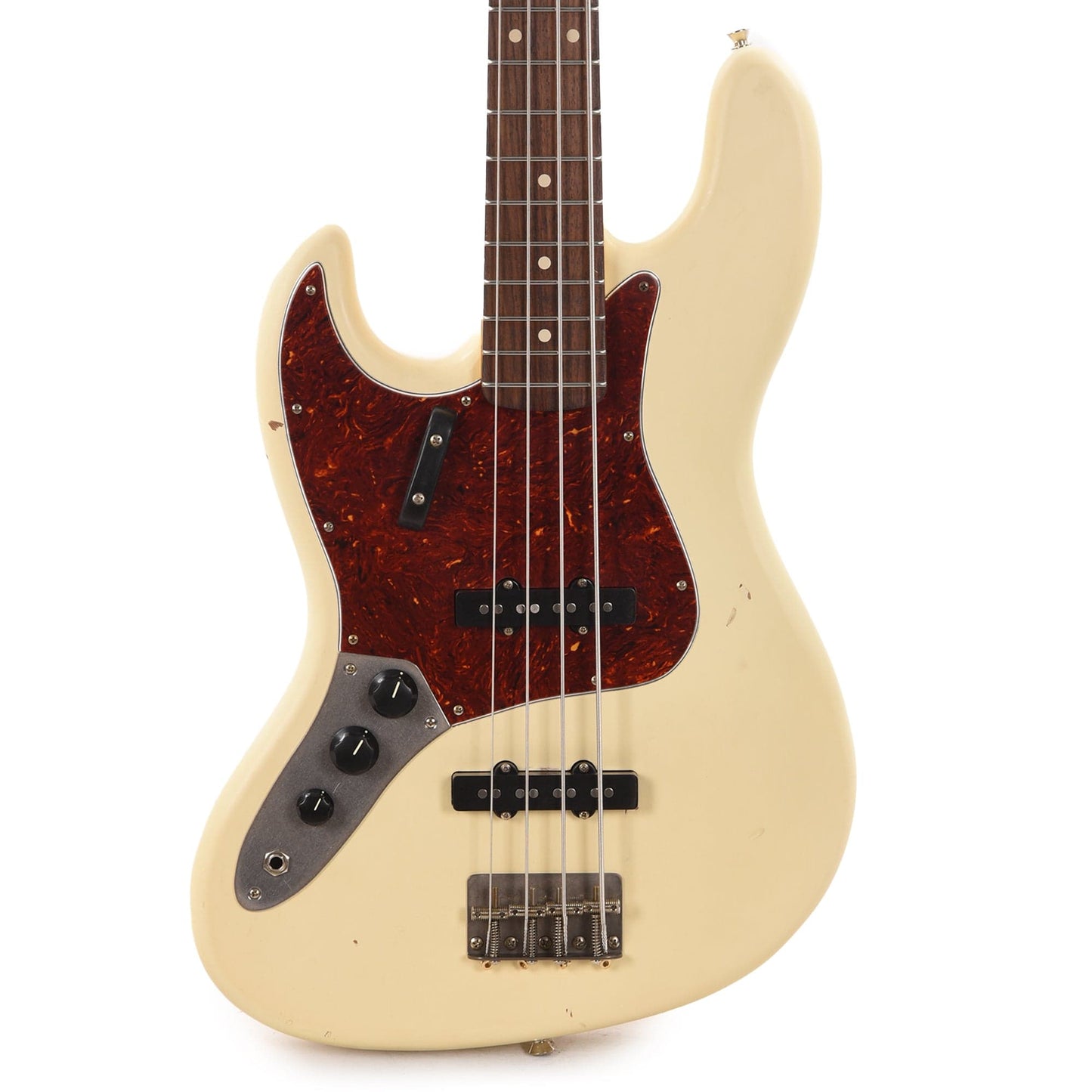 Nash JB-63 LEFTY Olympic White Light Relic w/4-Ply Tortoise Pickguard, Matching Headstock, & Lollar Pickups Electric Guitars / Solid Body