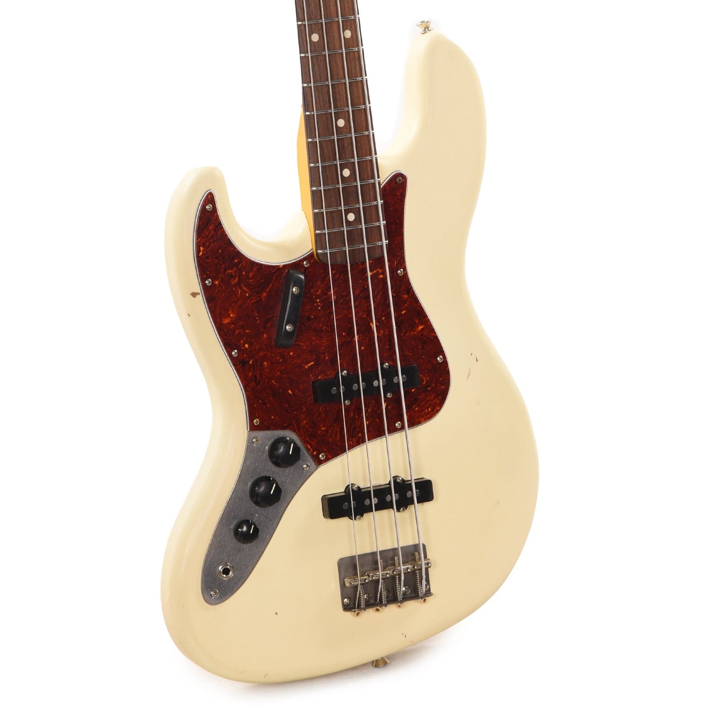 Nash JB-63 LEFTY Olympic White Light Relic w/4-Ply Tortoise Pickguard, Matching Headstock, & Lollar Pickups Electric Guitars / Solid Body