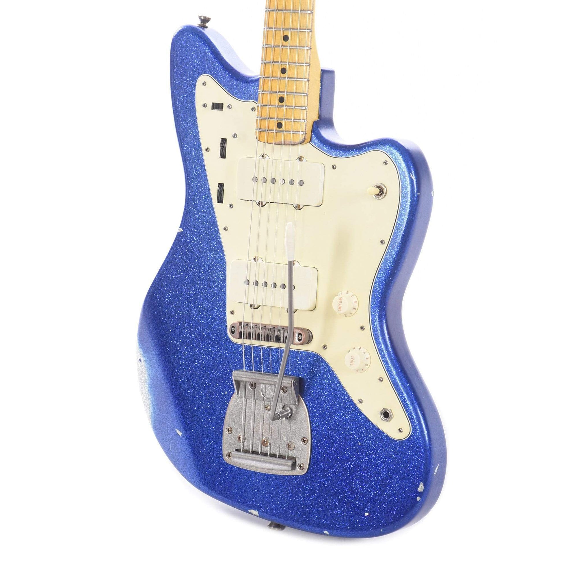 Nash JM-63 Blue Sparkle Medium Relic w/3-Ply White Pickguard, Matching Headstock, Lollar Pickups Electric Guitars / Solid Body