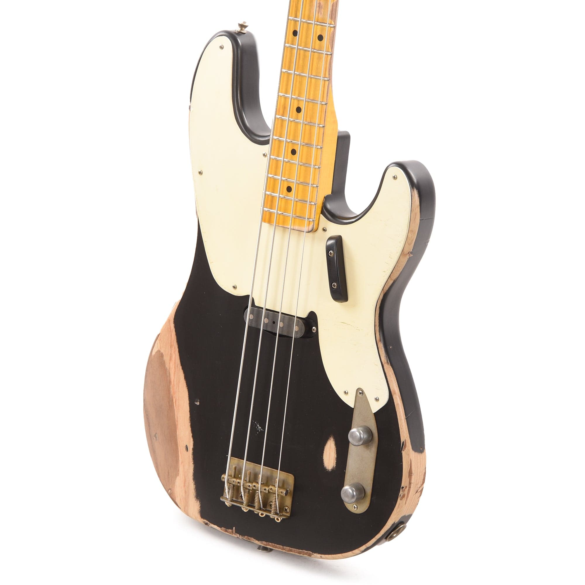 Nash PB-55 Black Heavy Relic w/1-Ply White Pickguard & Lollar Pickup Electric Guitars / Solid Body