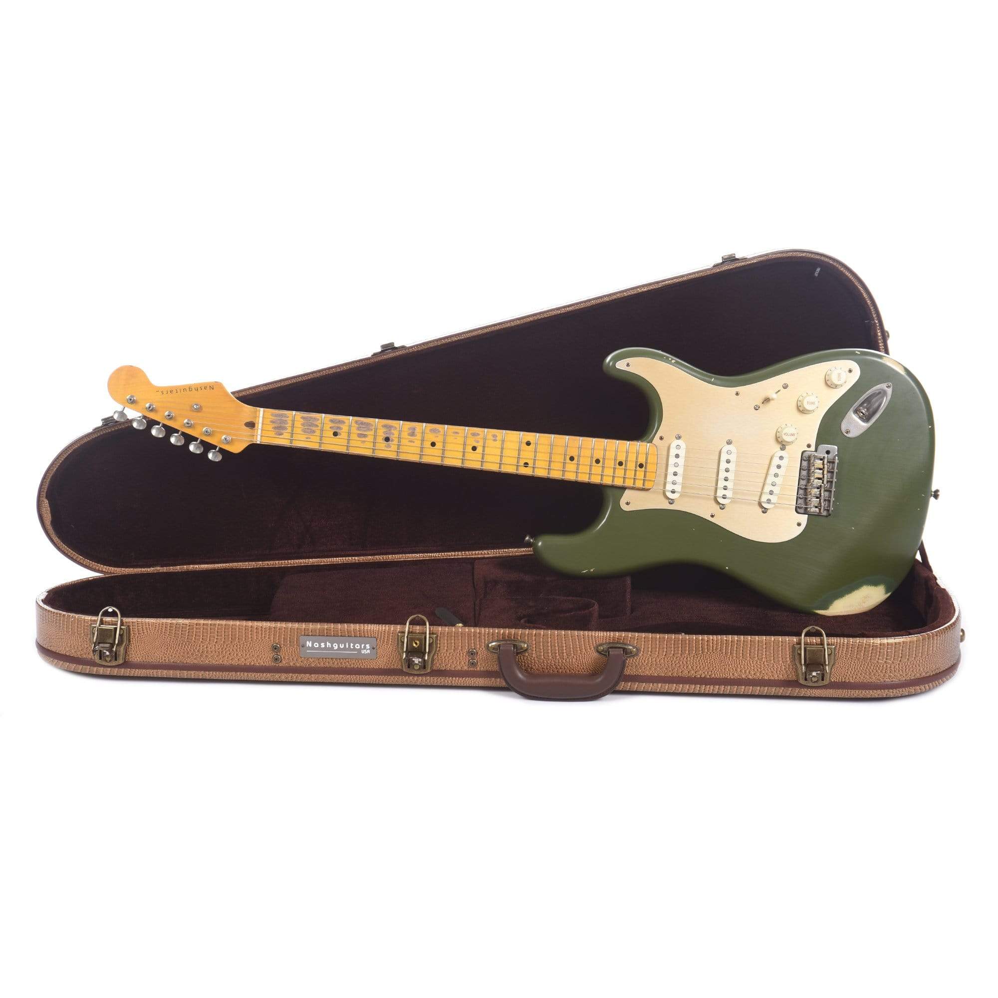 Nash S-57 Army Green Medium Relic w/Anodized Gold Pickguard & Lollar Pickups Electric Guitars / Solid Body