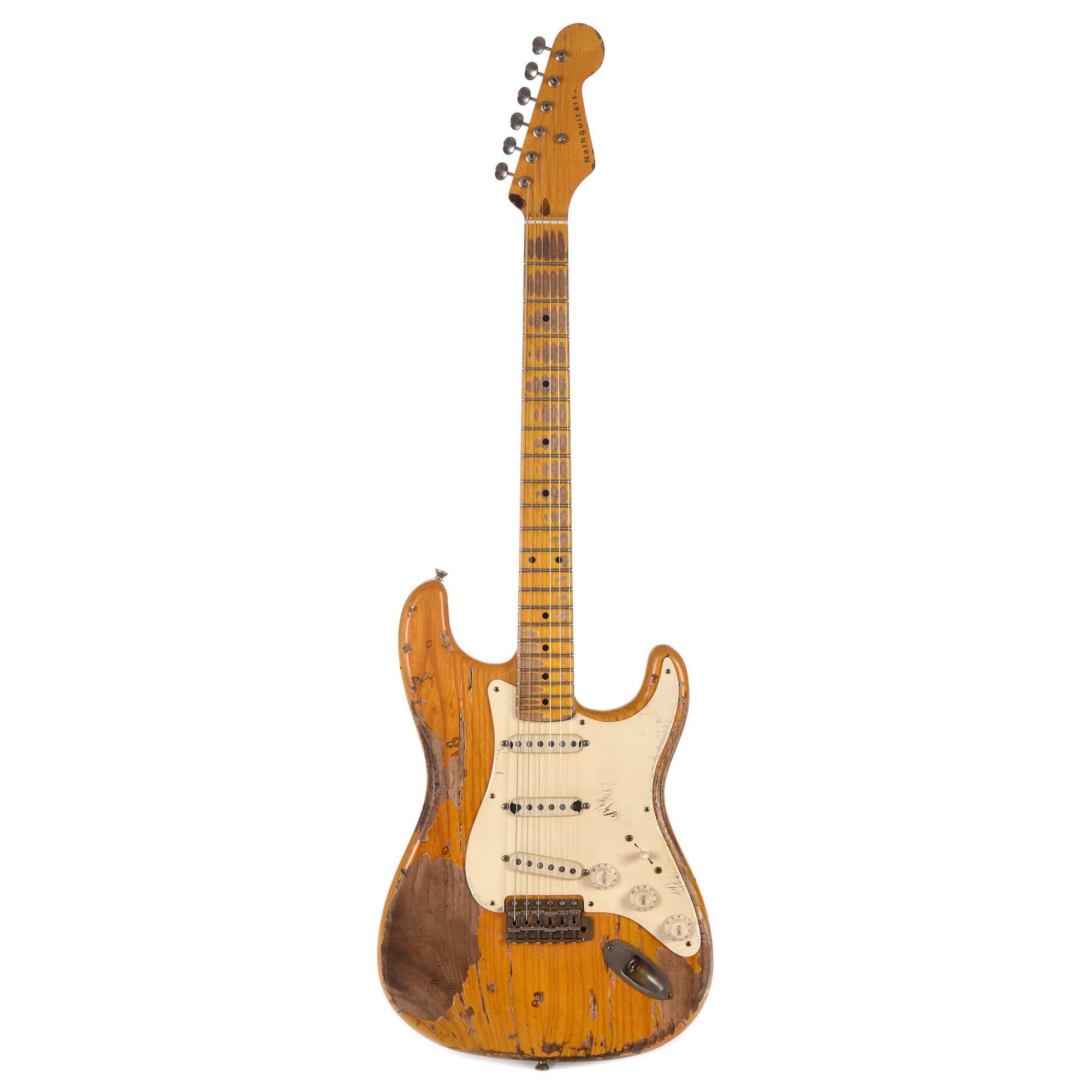 Nash S-57 Ash Amber Extra Heavy Relic w/1-Ply White Pickguard & Lollar Pickups Electric Guitars / Solid Body