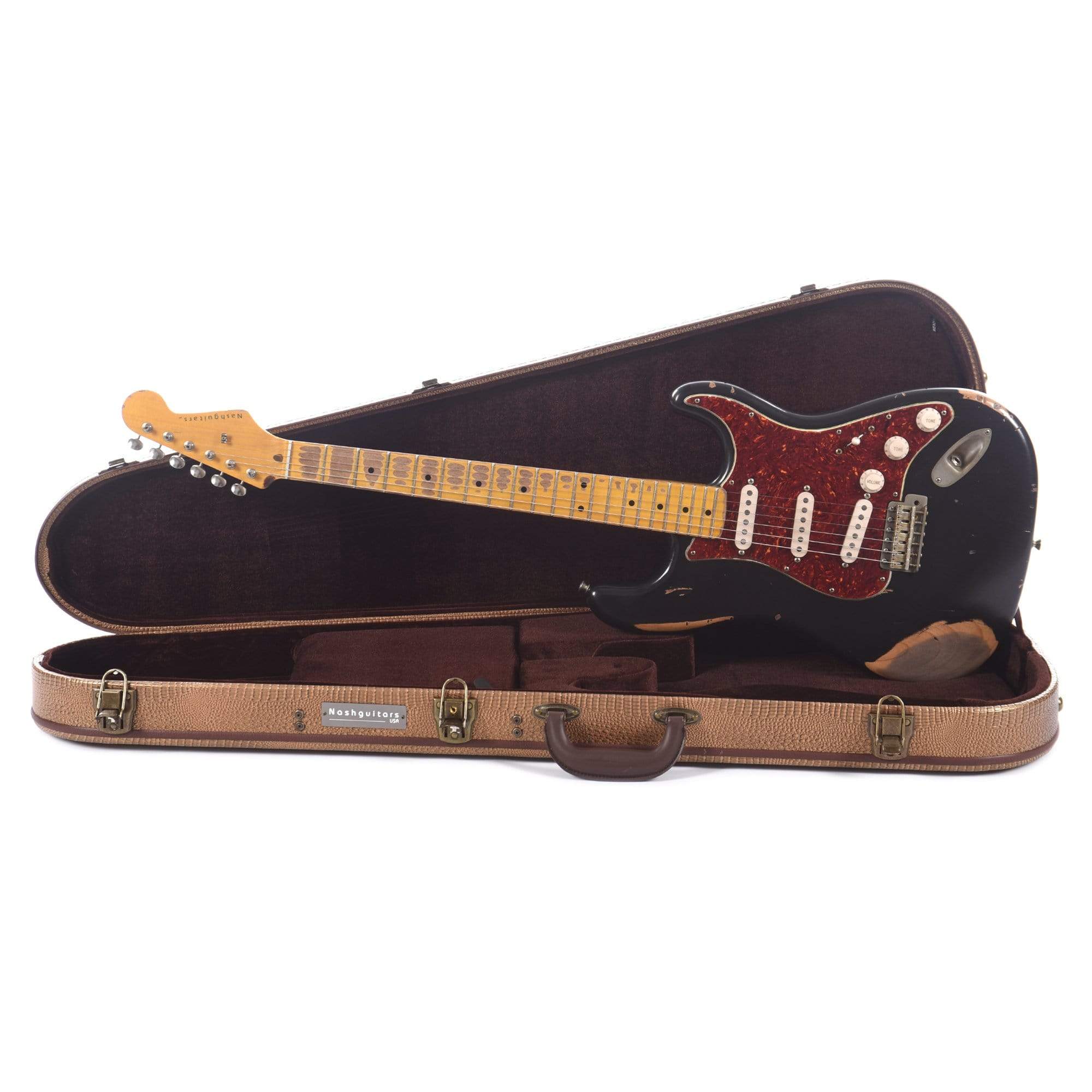 Nash S-57 Black Heavy Relic w/4-Ply Tortoise Pickguard & Lollar Pickups Electric Guitars / Solid Body