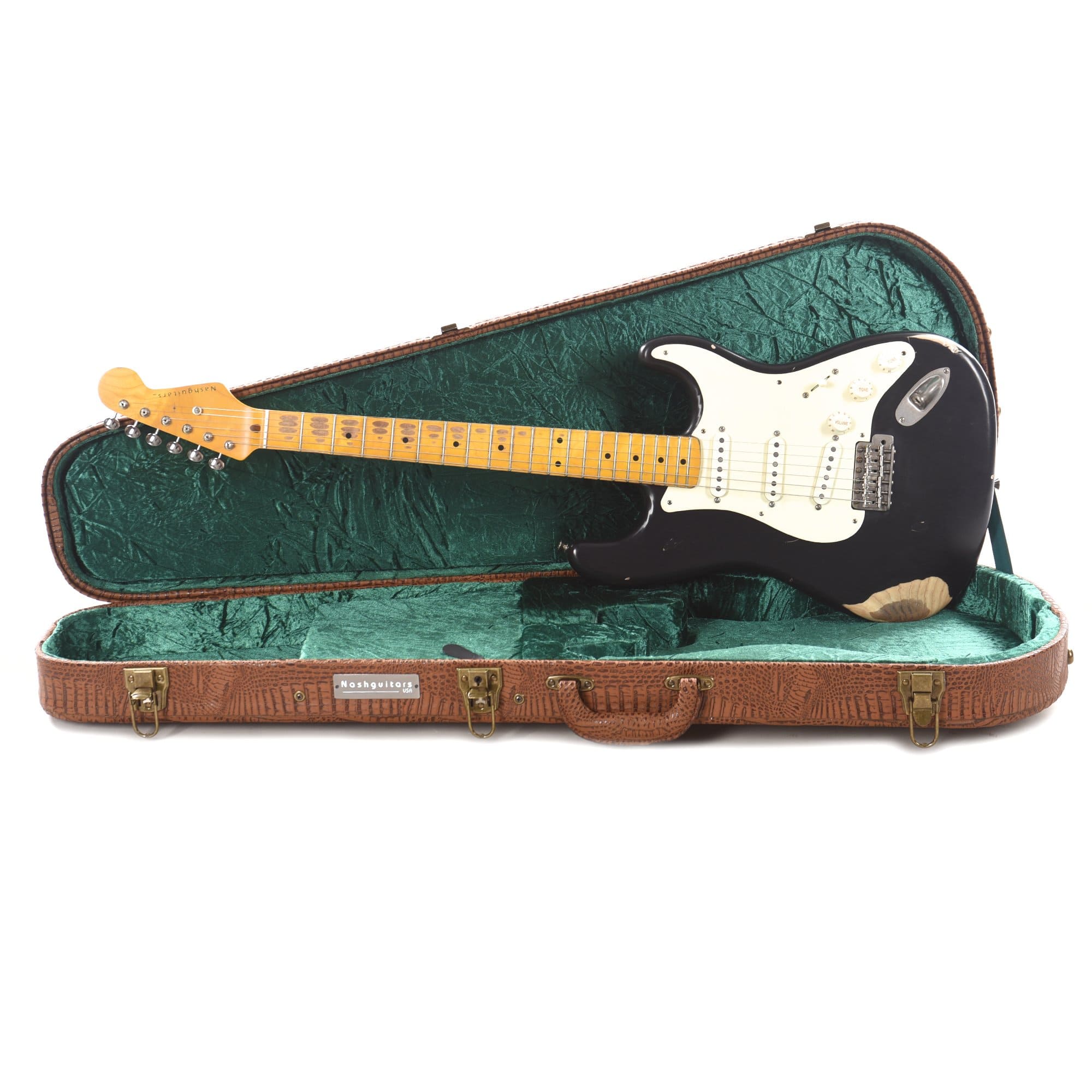 Nash S-57 Black Medium Relic w/1-Ply White Pickguard & Lollar Pickups Electric Guitars / Solid Body