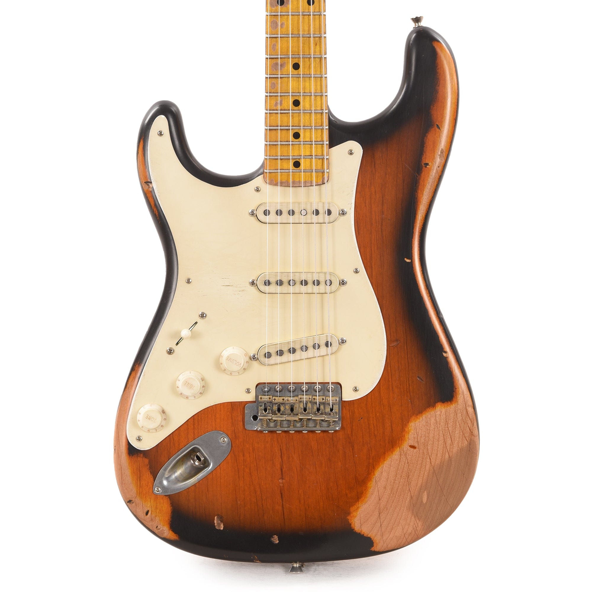 Nash S-57 LEFTY 2-Tone Sunburst Heavy Relic w/1-Ply White Pickguard & Lollar Pickups Electric Guitars / Solid Body