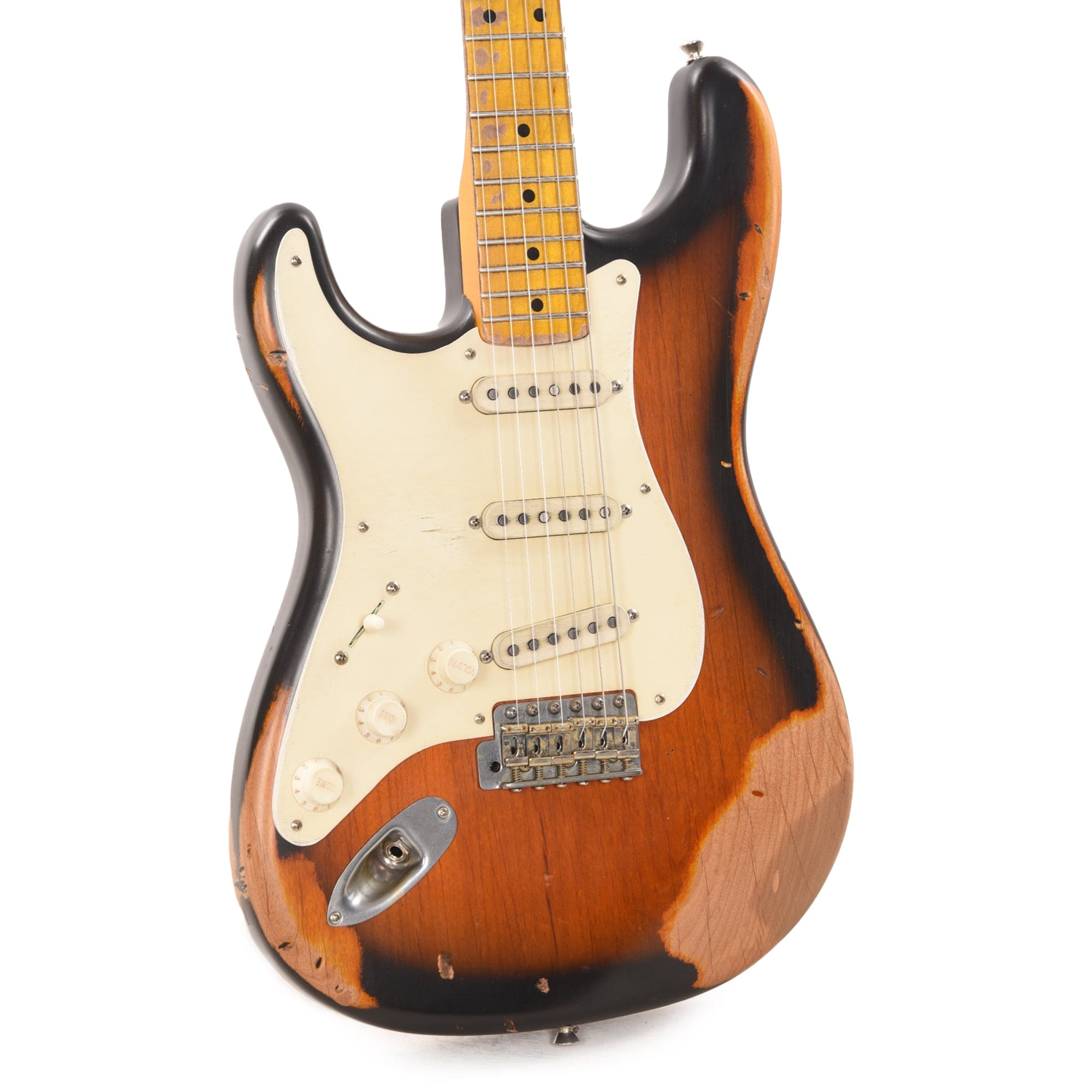 Nash S-57 LEFTY 2-Tone Sunburst Heavy Relic w/1-Ply White Pickguard & Lollar Pickups Electric Guitars / Solid Body