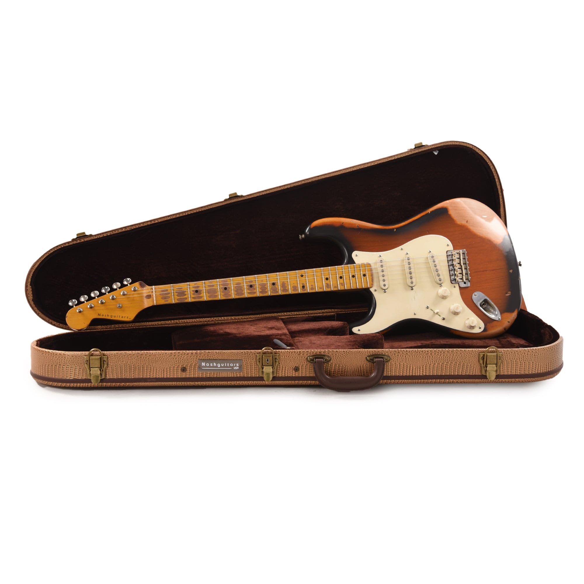 Nash S-57 LEFTY 2-Tone Sunburst Heavy Relic w/1-Ply White Pickguard & Lollar Pickups Electric Guitars / Solid Body