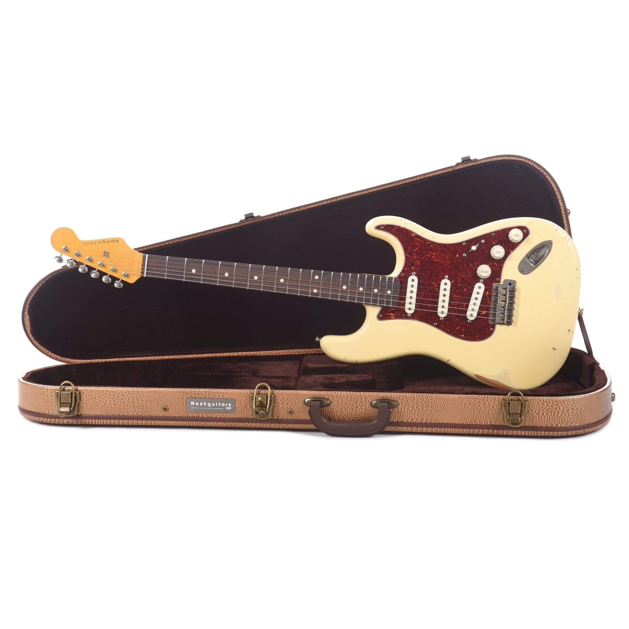 Nash S-63 Vintage White Medium Relic w/4-Ply Tortoise Pickguard & Lollar Pickups Electric Guitars / Solid Body