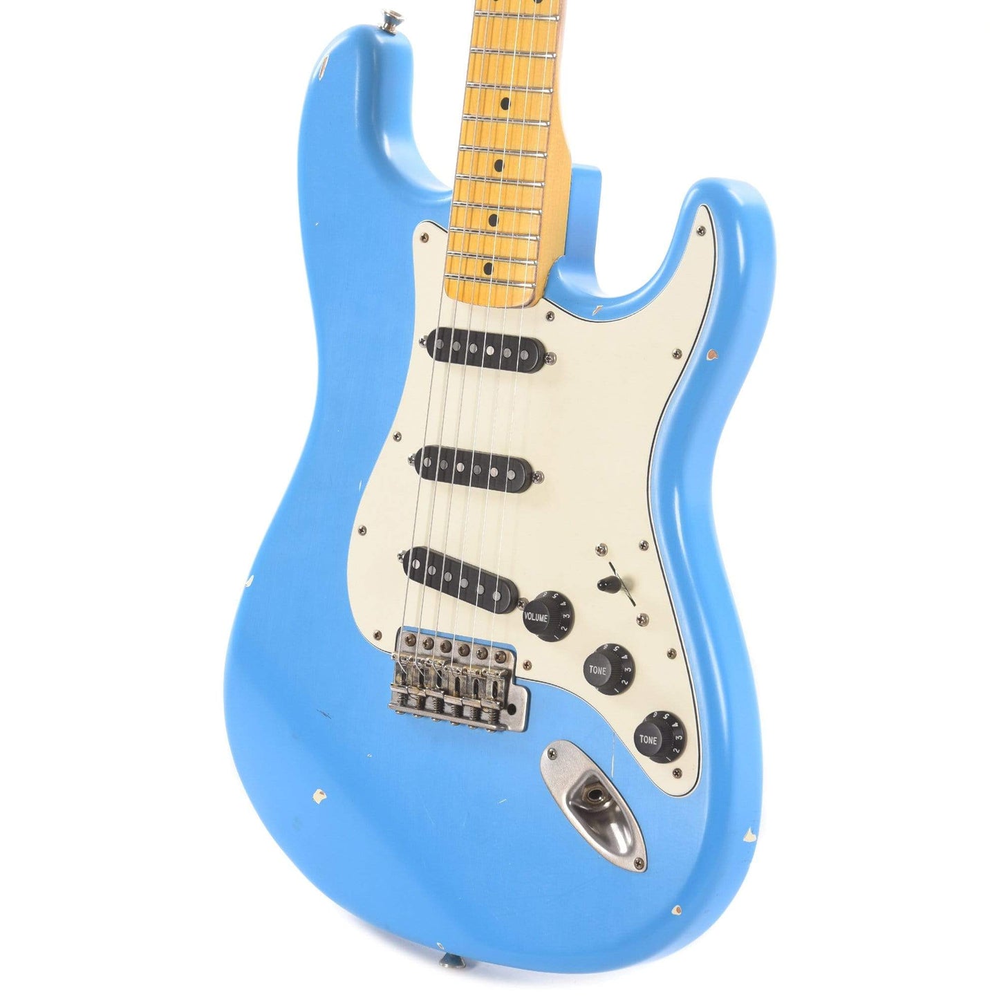 Nash S-67/81 Maui Blue Light Relic w/3-Ply White Pickguard, Black Plastics, & Lollar Pickups Electric Guitars / Solid Body