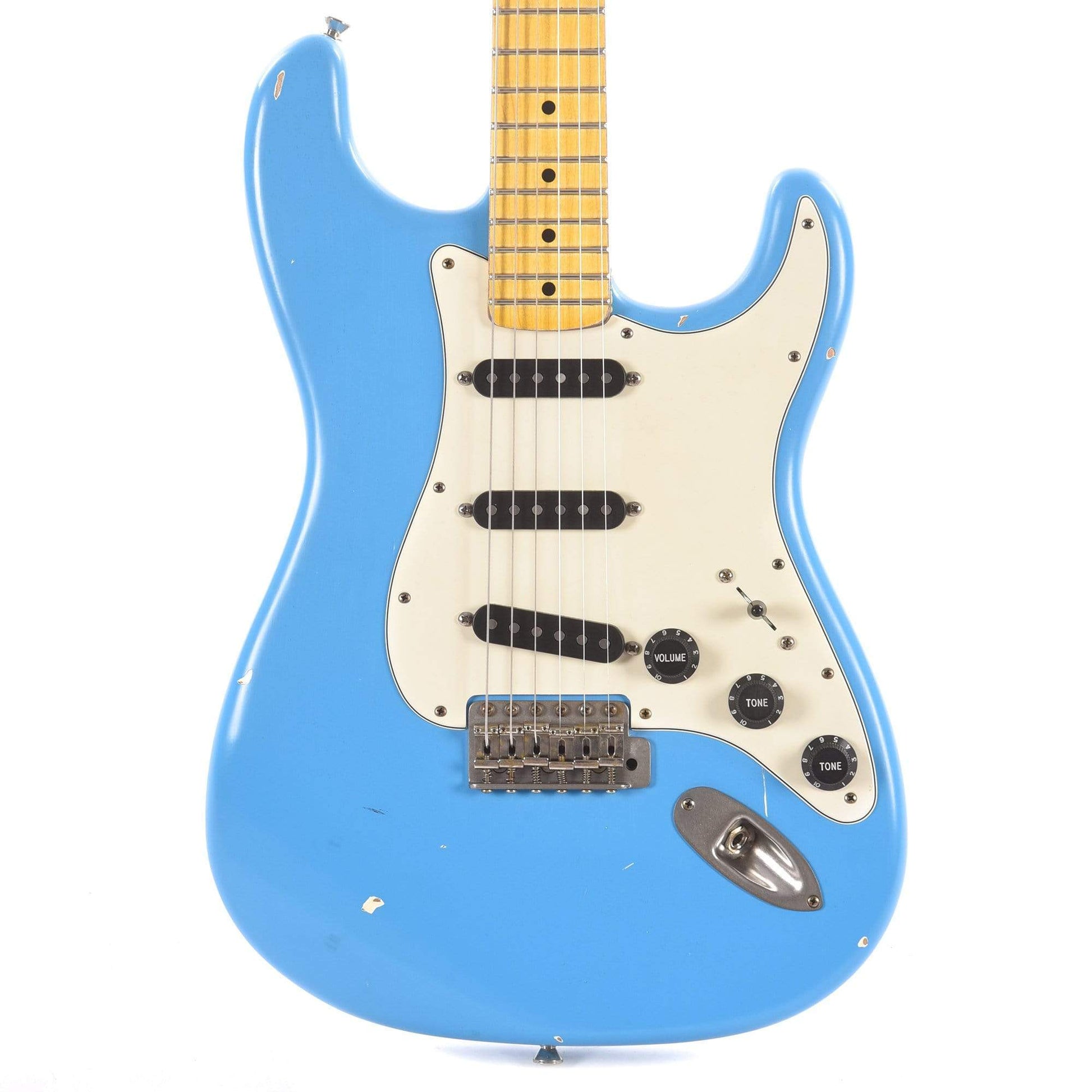 Nash S-67/81 Maui Blue Light Relic w/3-Ply White Pickguard, Black Plastics, & Lollar Pickups Electric Guitars / Solid Body