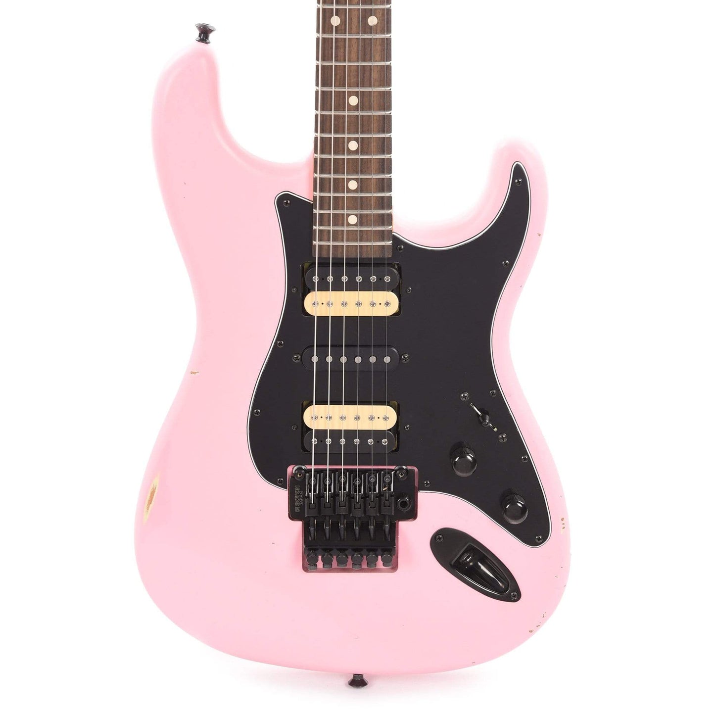 Nash S-81 Hot Pink Light Relic w/3-Ply Black Pickguard, Black Parts, & Zebra Dimarzio Pickups Electric Guitars / Solid Body