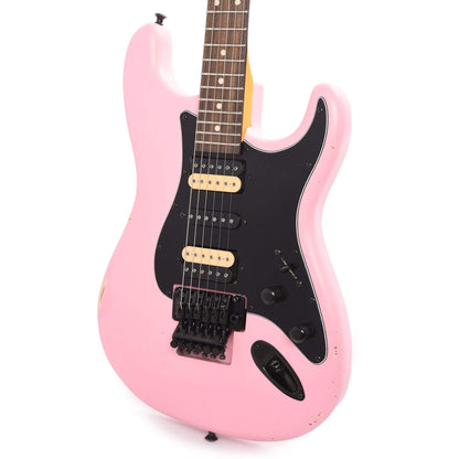 Nash S-81 Hot Pink Light Relic w/3-Ply Black Pickguard, Black Parts, & Zebra Dimarzio Pickups Electric Guitars / Solid Body