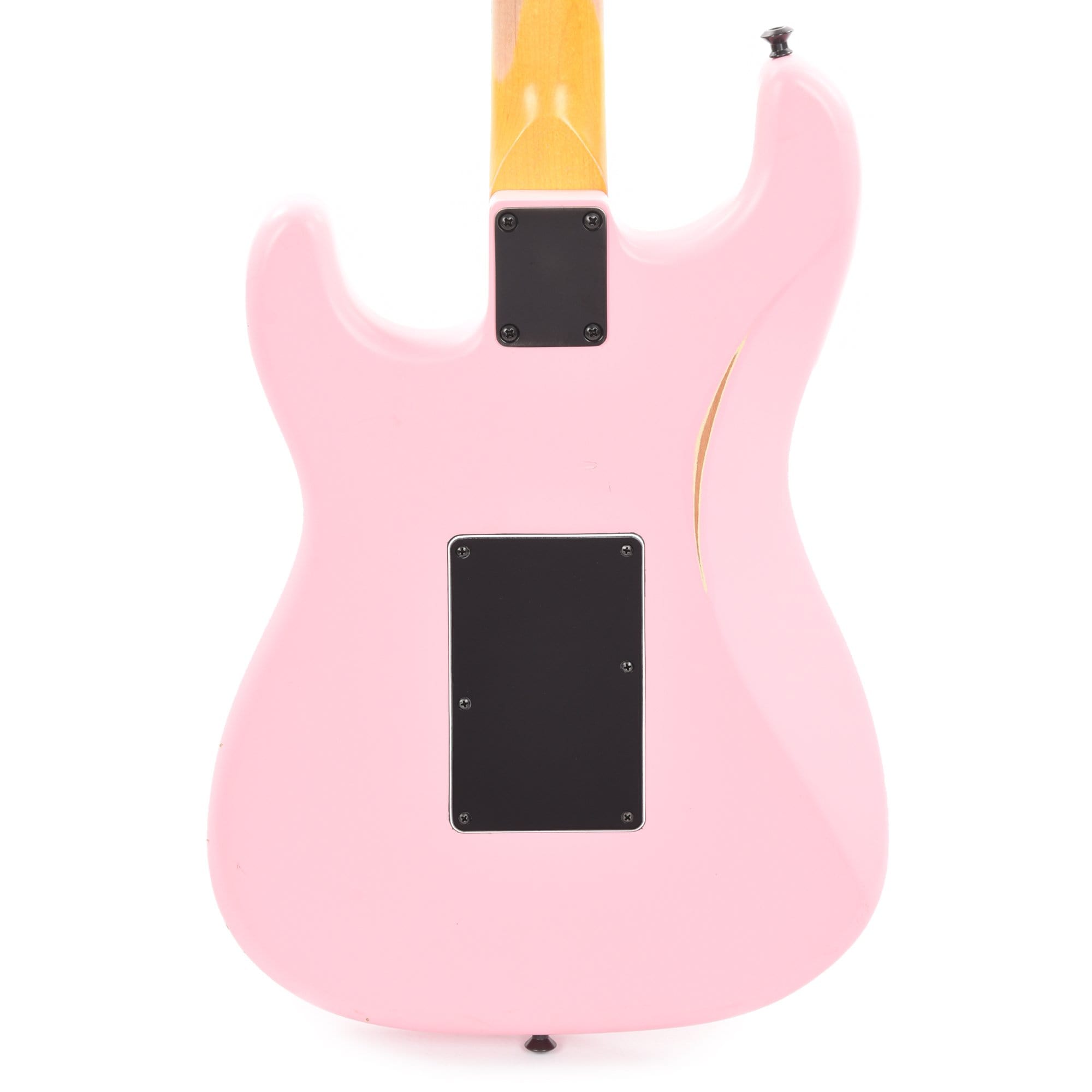 Nash S-81 Hot Pink Light Relic w/3-Ply Black Pickguard, Black Parts, & Zebra Dimarzio Pickups Electric Guitars / Solid Body