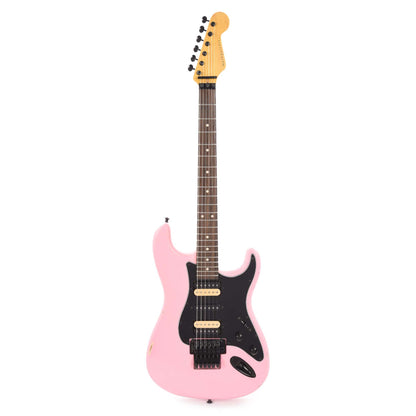 Nash S-81 Hot Pink Light Relic w/3-Ply Black Pickguard, Black Parts, & Zebra Dimarzio Pickups Electric Guitars / Solid Body
