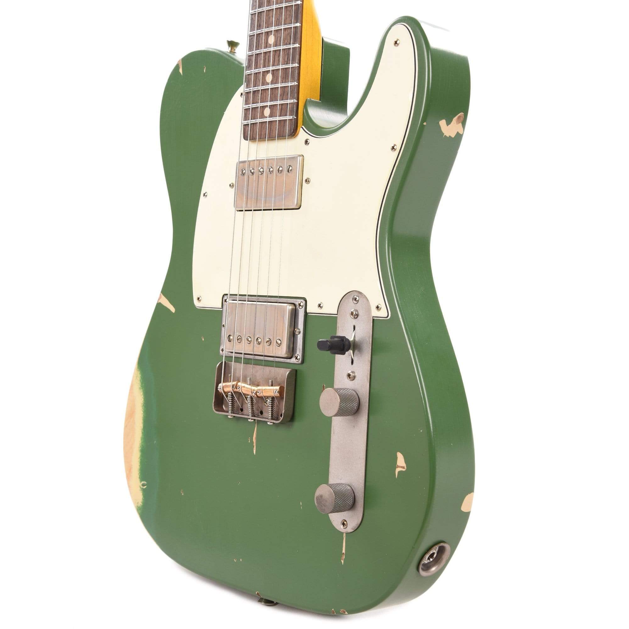 Nash T-2HB Ash Army Green Medium Relic w/3-Ply White Pickguard, & Lollar Imperial Humbuckers Electric Guitars / Solid Body